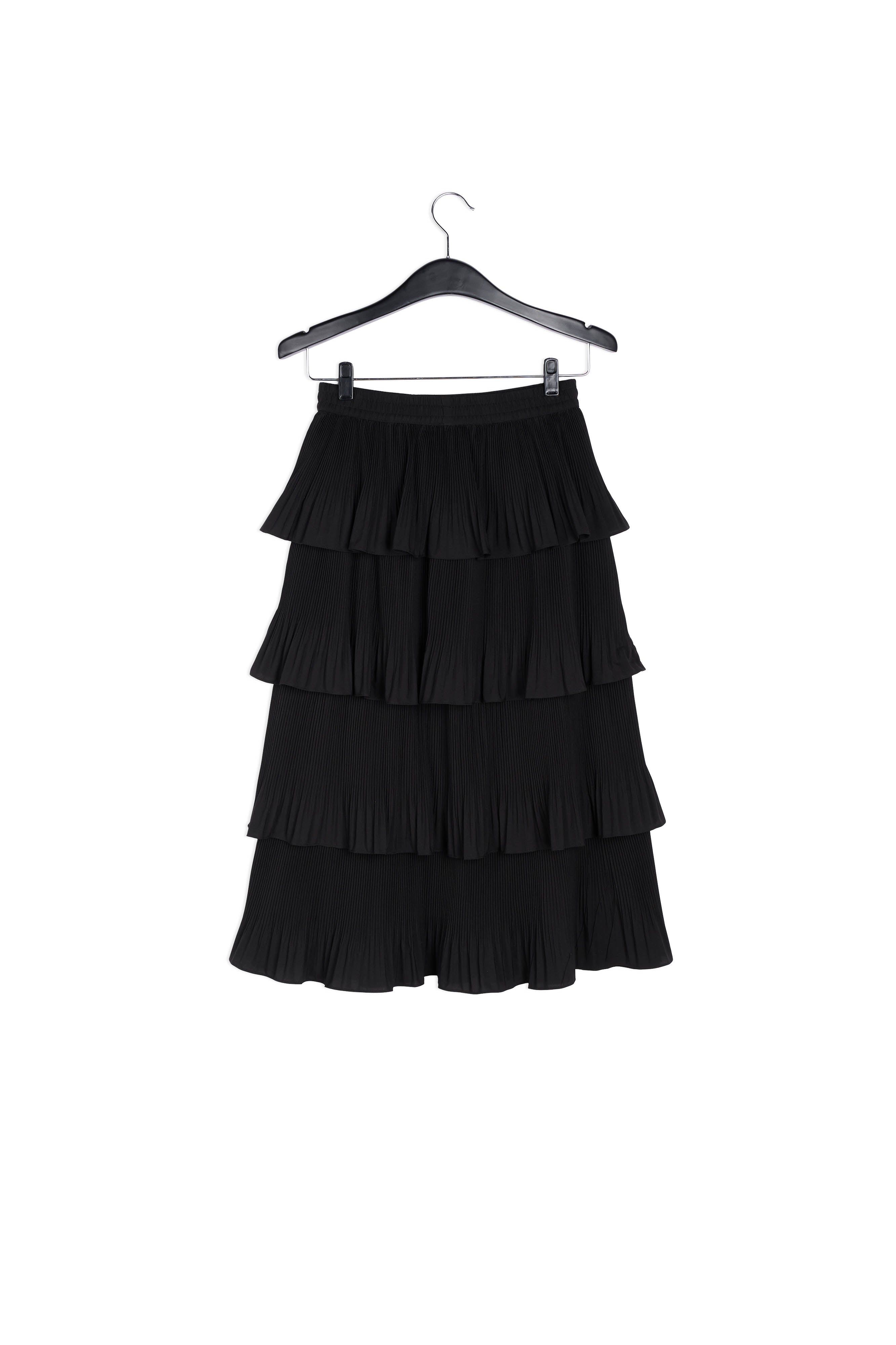 Black tiered midi skirt RE—SSENTIEL | Essentiel second hand