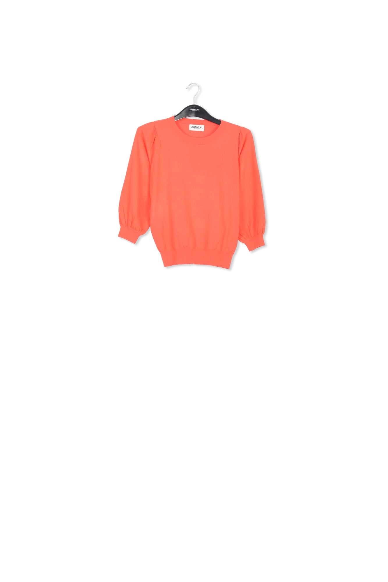 Red knit sweater with puffed shoulders RE—SSENTIEL | Essentiel second hand