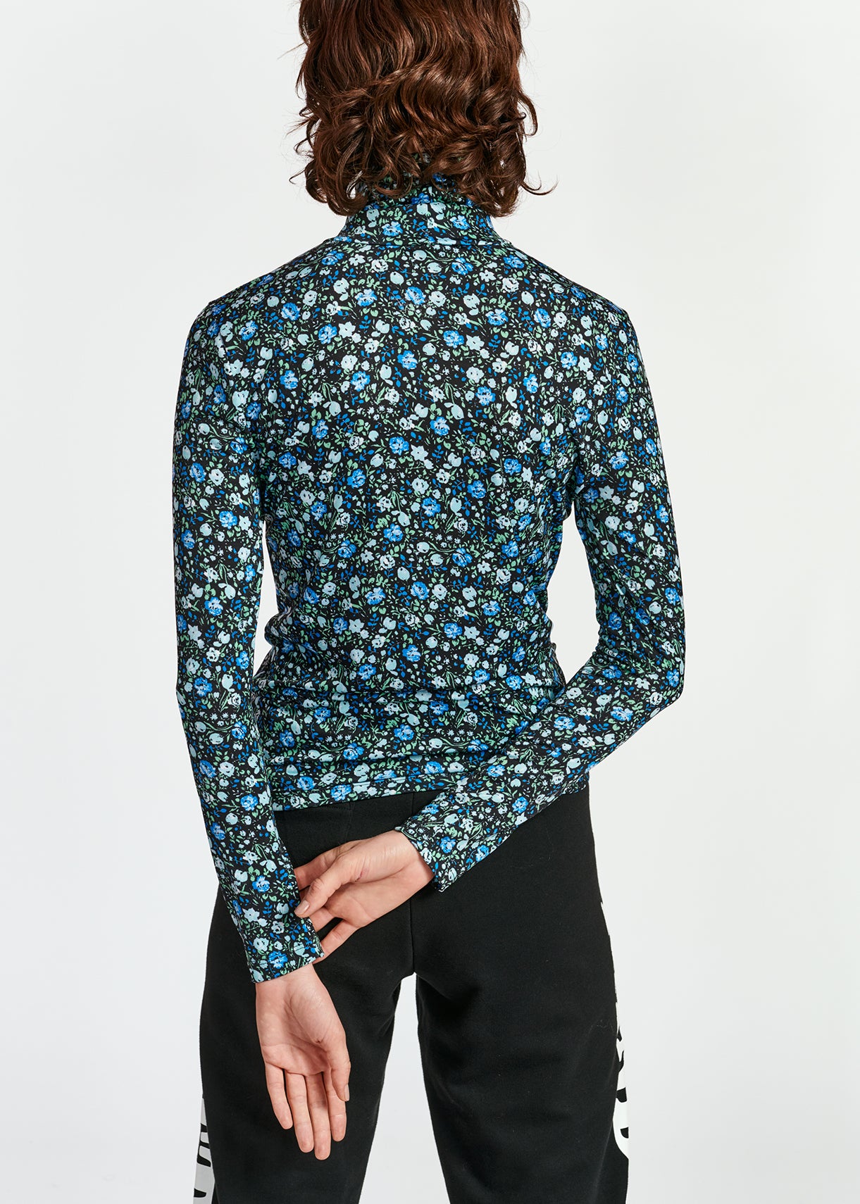 Blue and green fitted turtleneck RE—SSENTIEL | Essentiel second hand