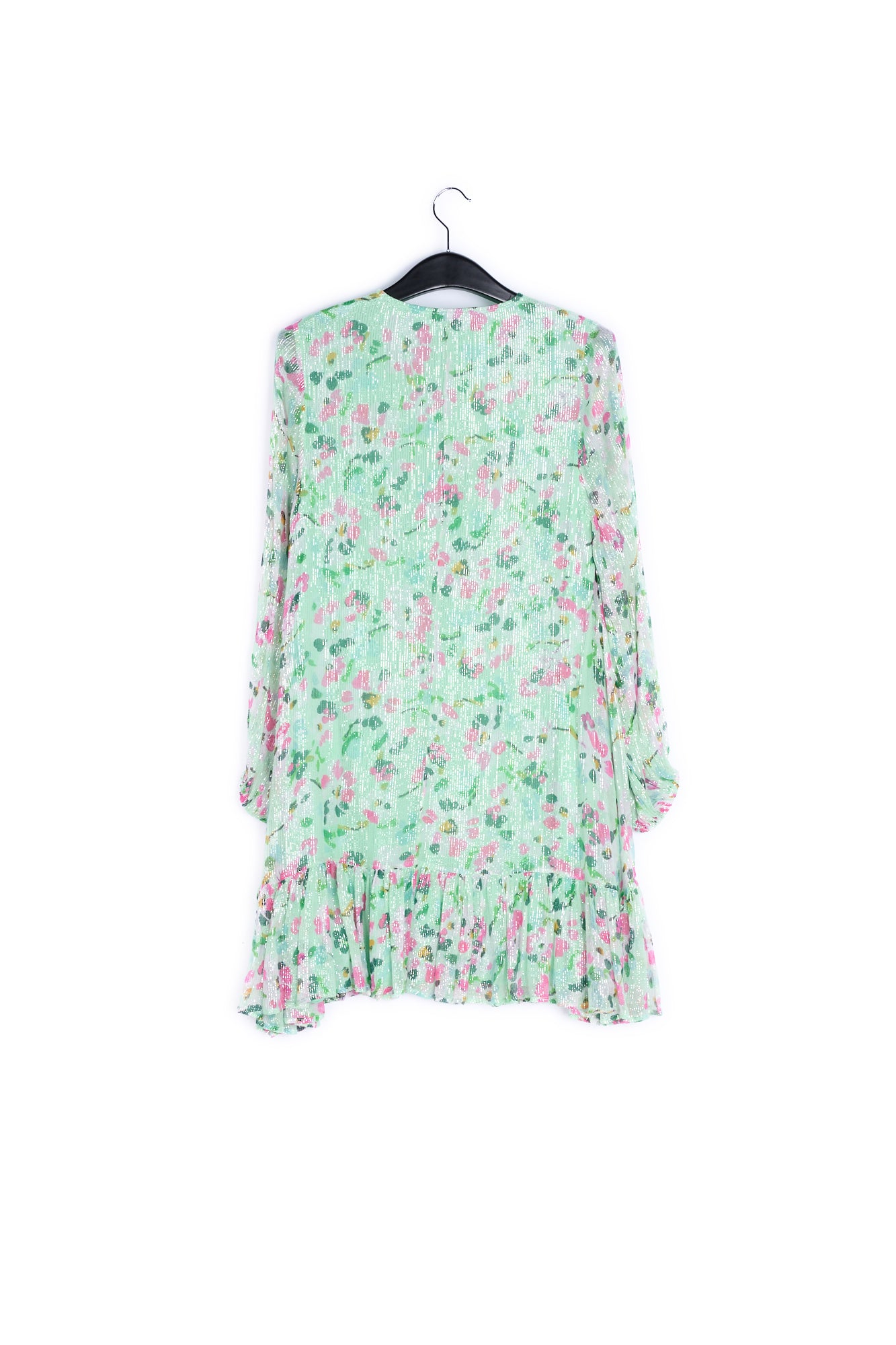 Robe trapèze vert menthe à imprimé floral RE—SSENTIEL | Essentiel second hand