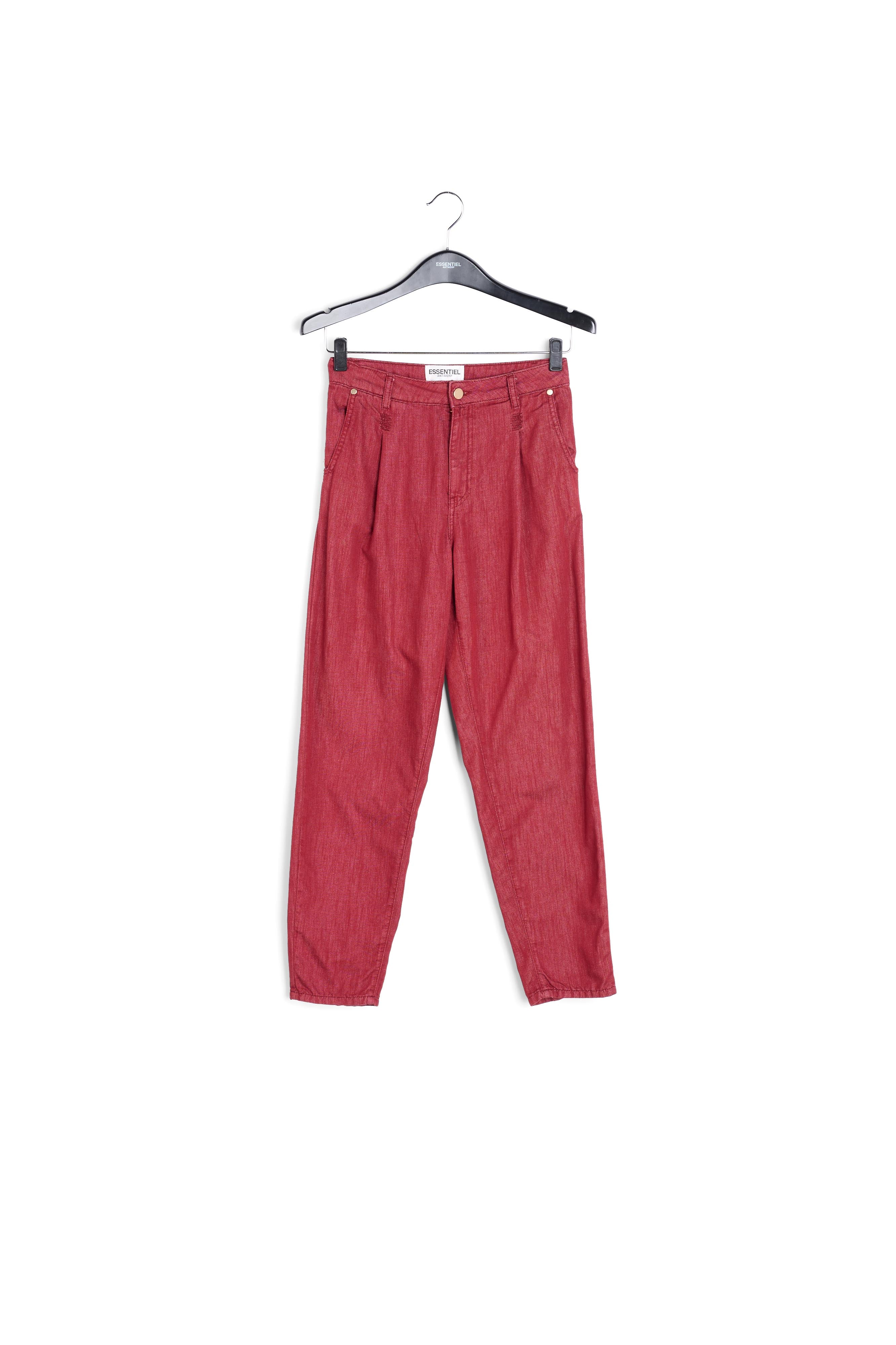 Burgundy loose-fit denim pants RE—SSENTIEL | Essentiel second hand