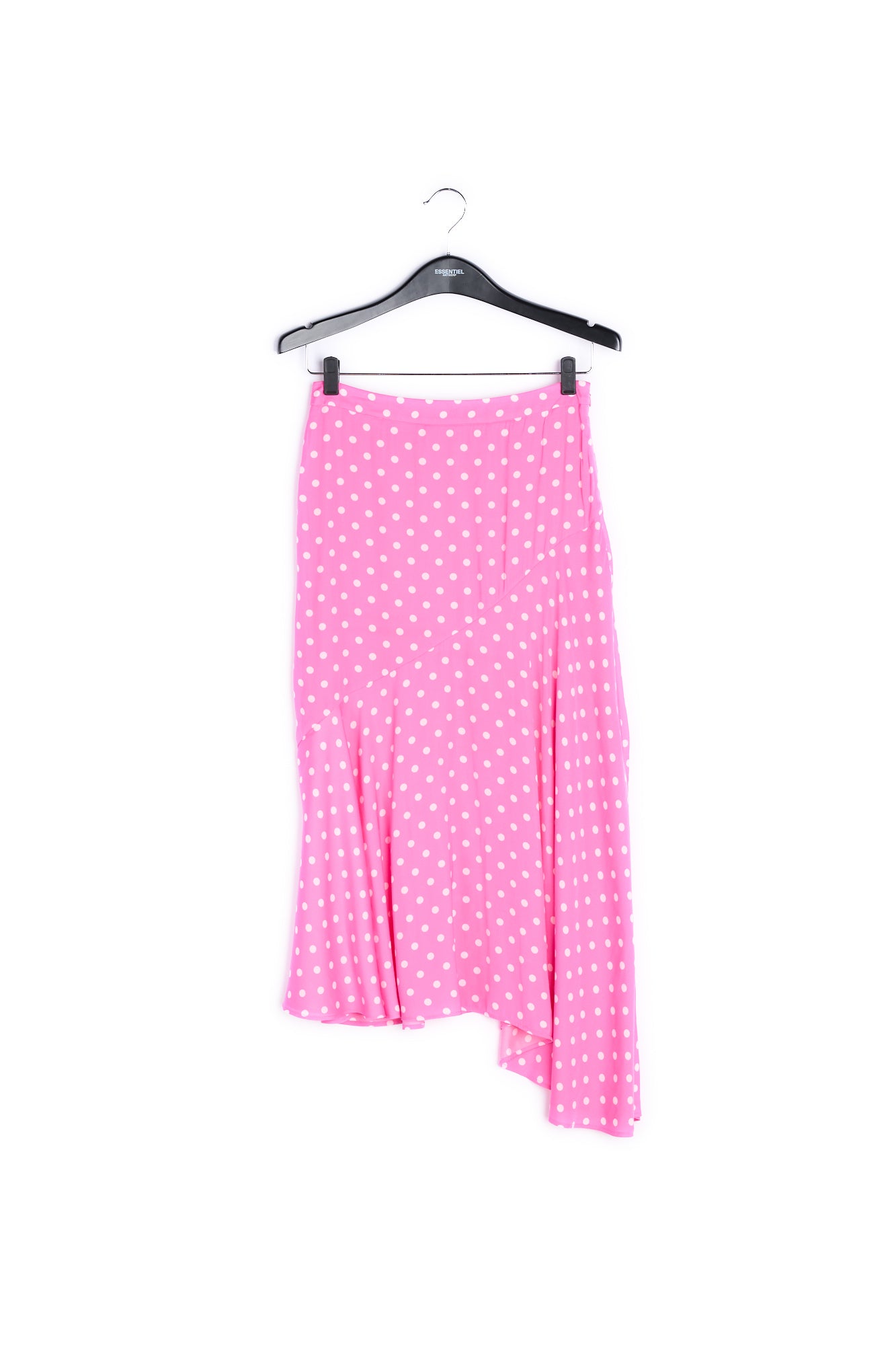 Neon pink polka dot midi skirt RE—SSENTIEL | Essentiel second hand