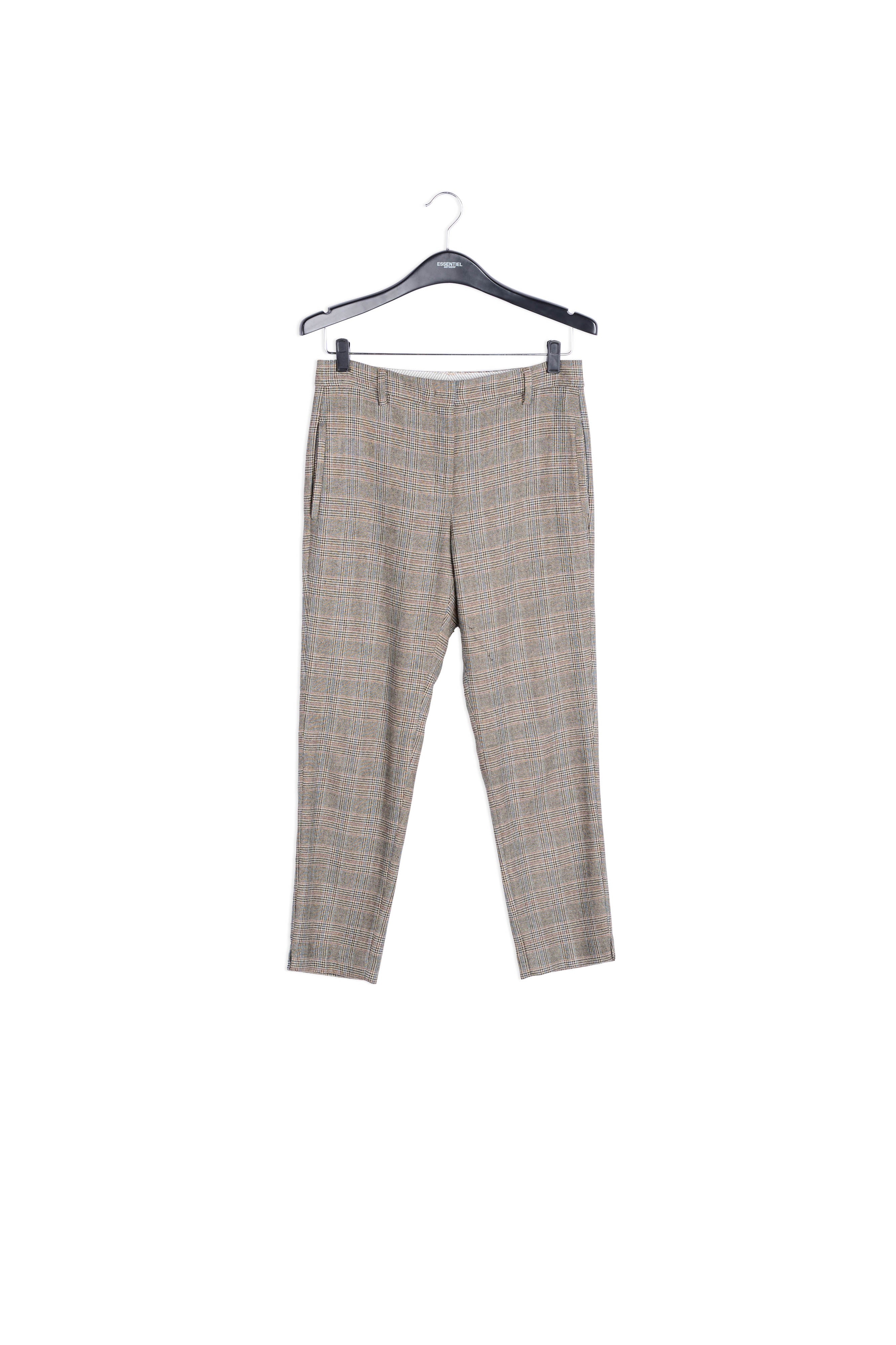 Light grey dress trousers with checks RE—SSENTIEL | Essentiel second hand