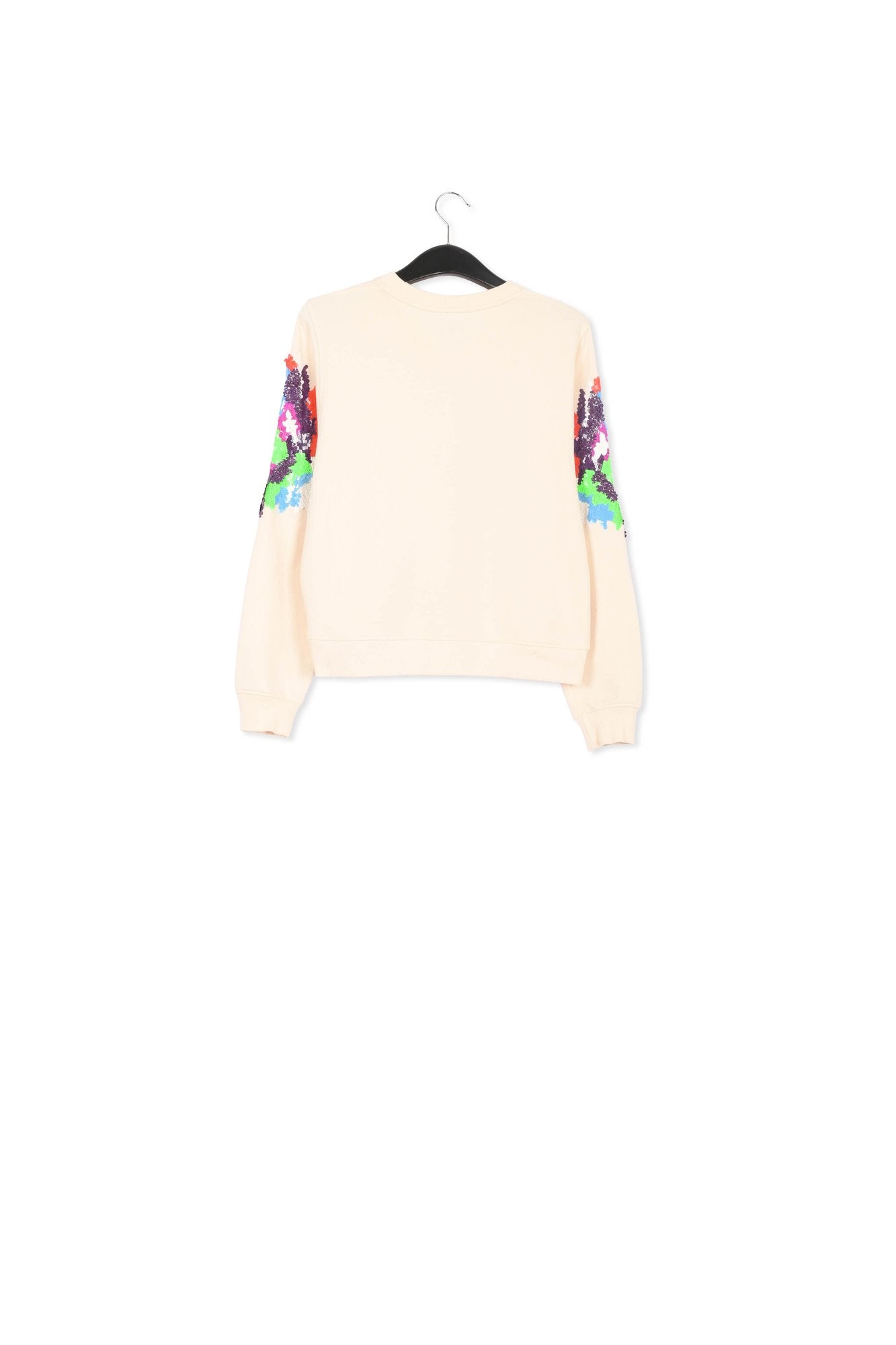 Off-white sweatshirt with multicolor sequin embroideries RE—SSENTIEL | Essentiel second hand