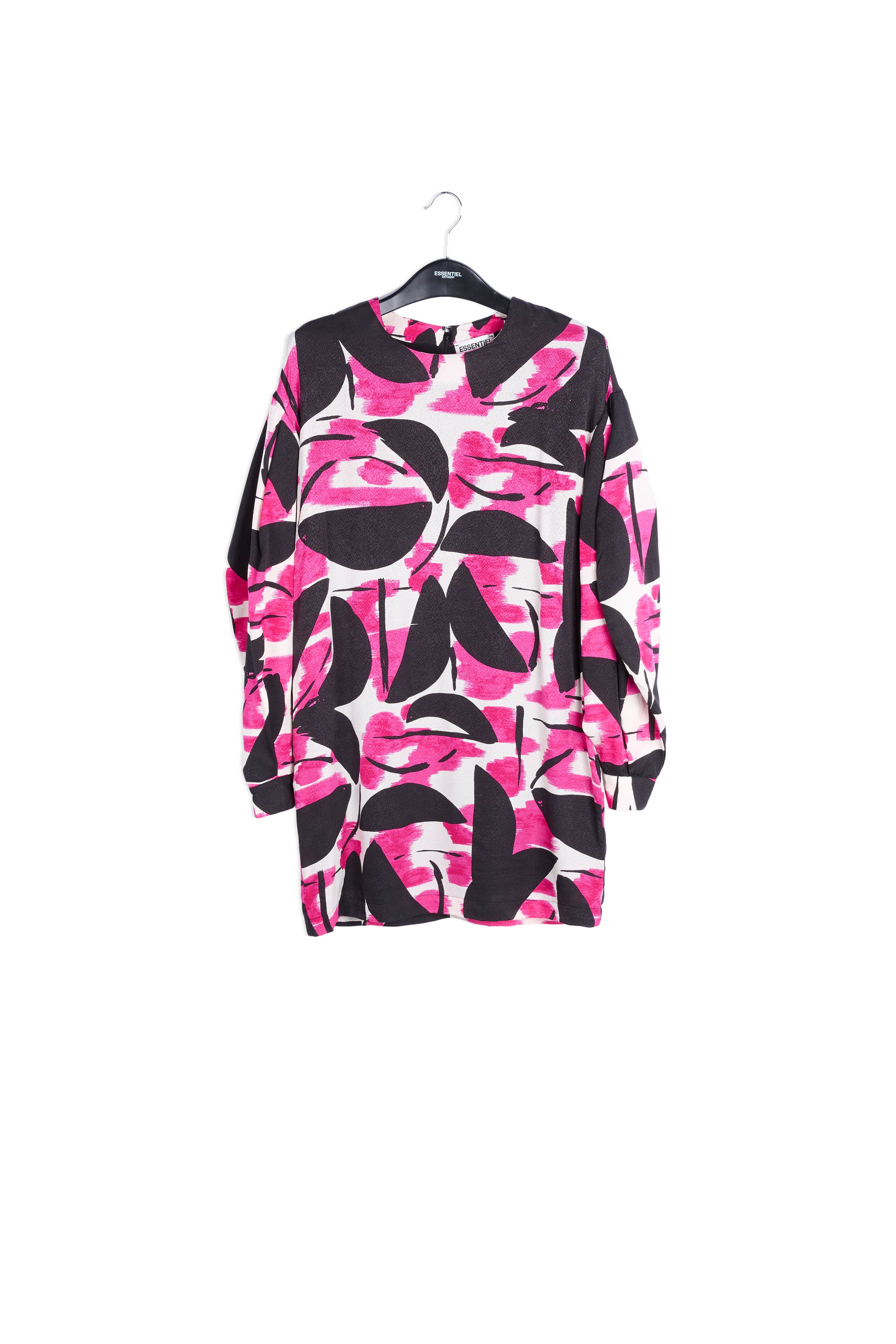 Pink, black and off-white printed mini dress RE—SSENTIEL | Essentiel second hand