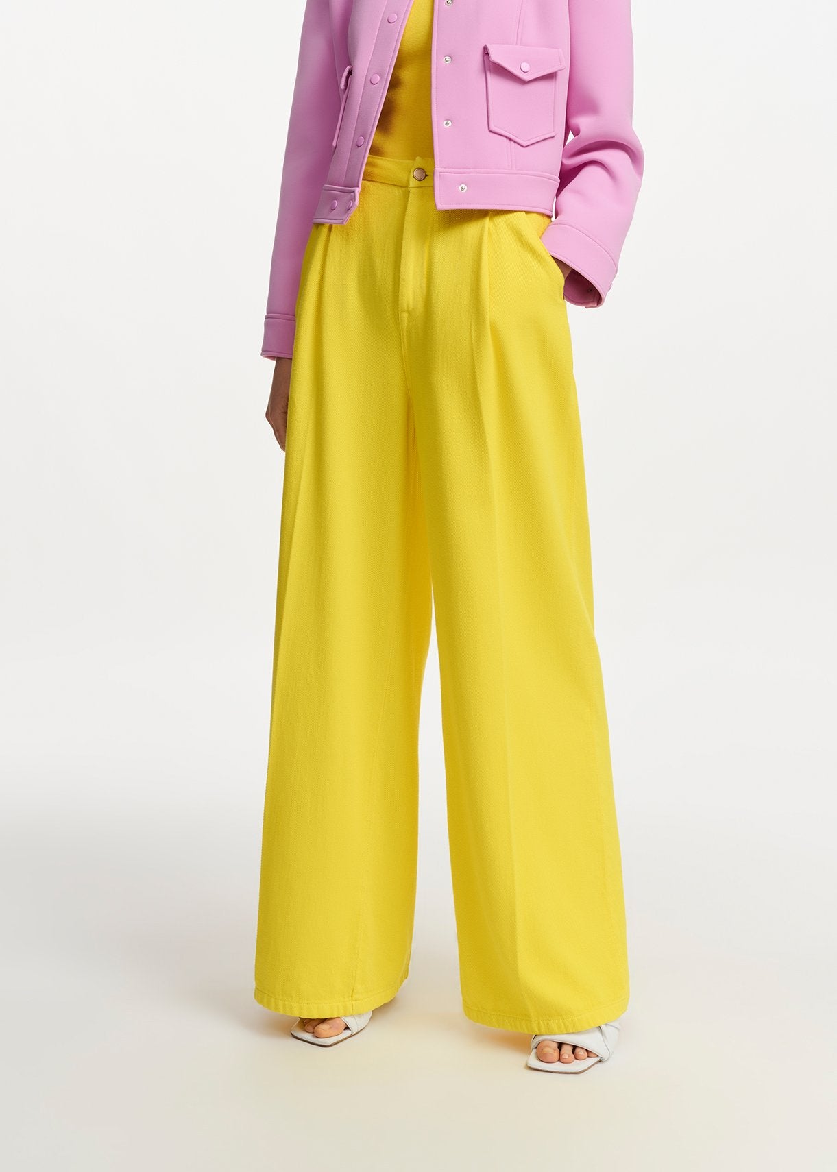Yellow wide-leg jeans RE—SSENTIEL | Essentiel second hand