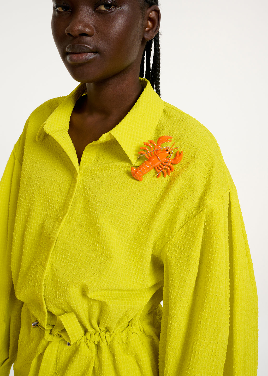 Yellow mini dress with voluminous sleeves RE—SSENTIEL | Essentiel second hand