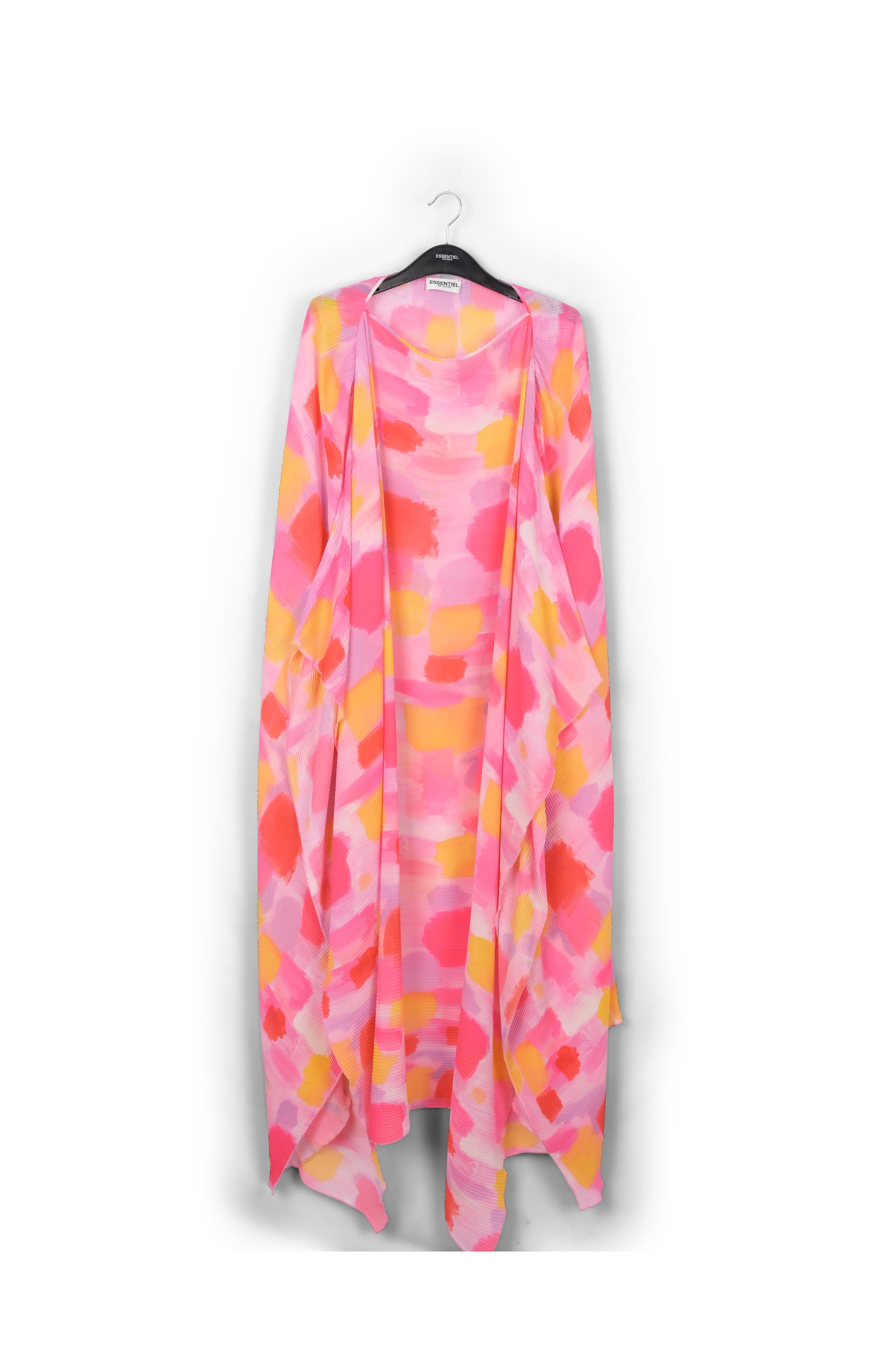 Pink and yellow pissé maxi-length kaftan dress RE—SSENTIEL | Essentiel second hand