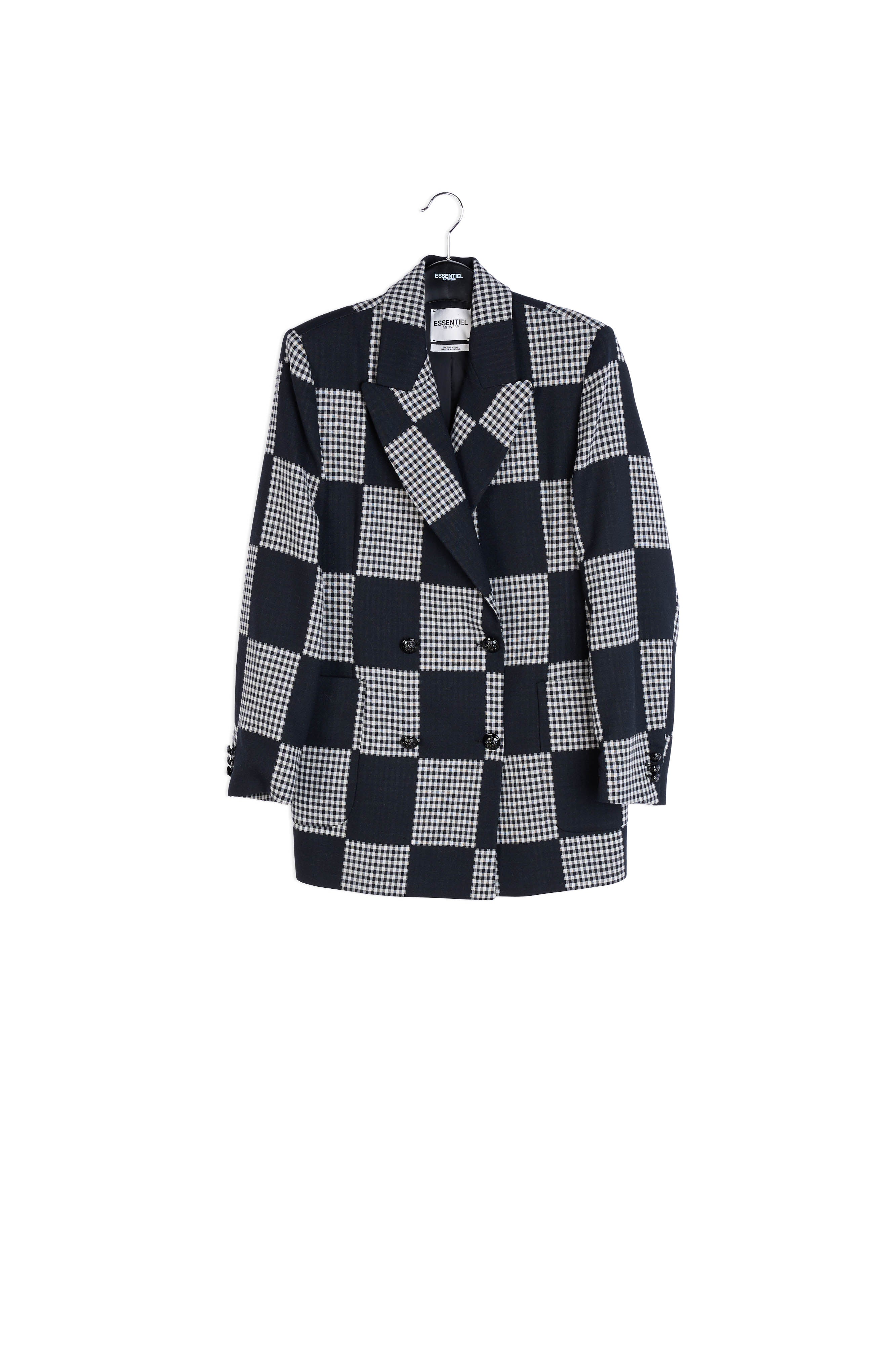 Veste noire et blanc cassé à double boutonnage RE—SSENTIEL | Essentiel second hand