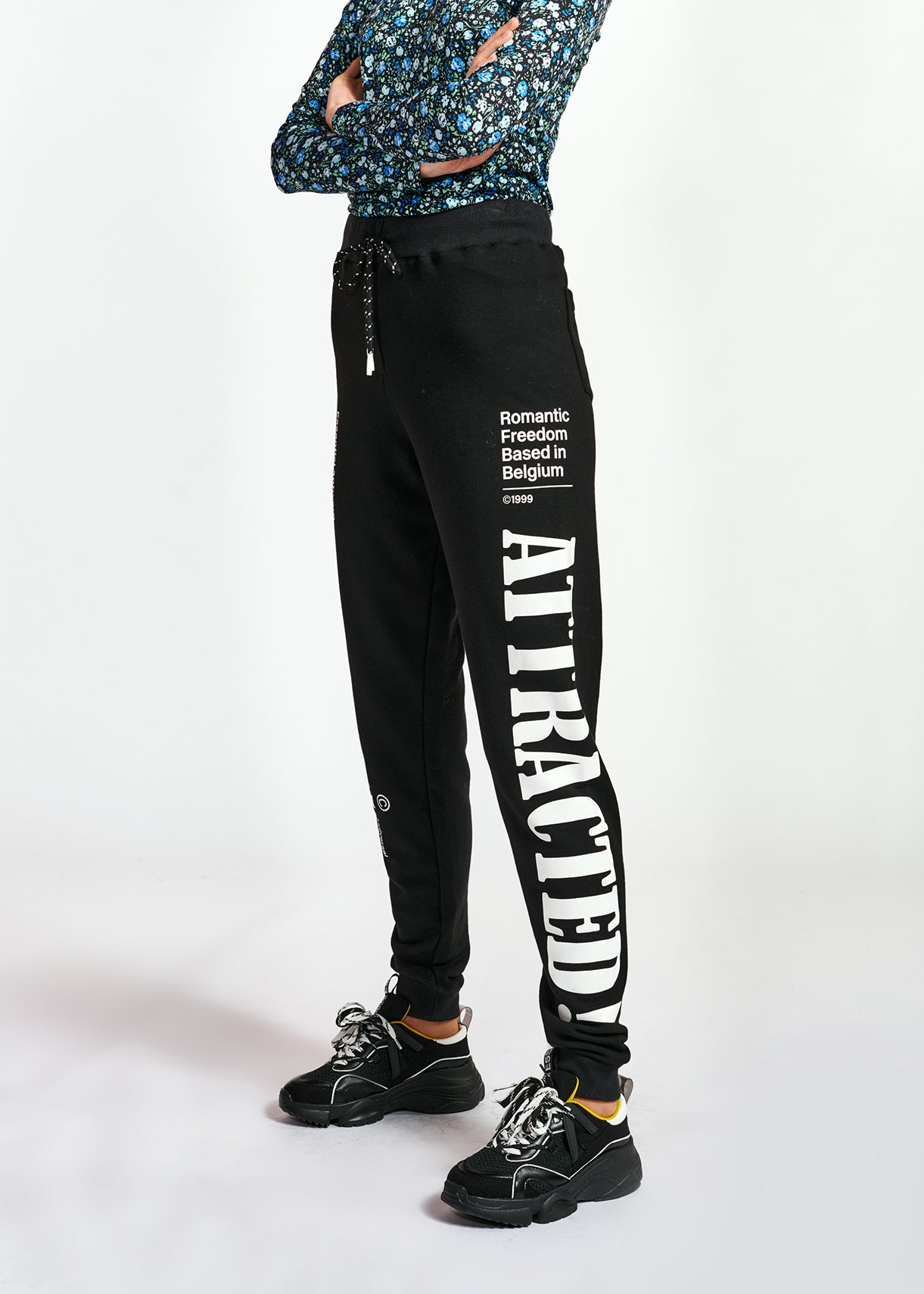 Black jersey track pants with print RE—SSENTIEL | Essentiel second hand