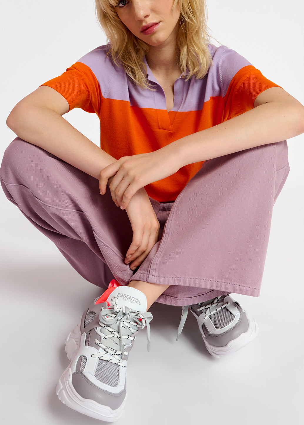 Lilac denim straight-leg jeans RE—SSENTIEL | Essentiel second hand