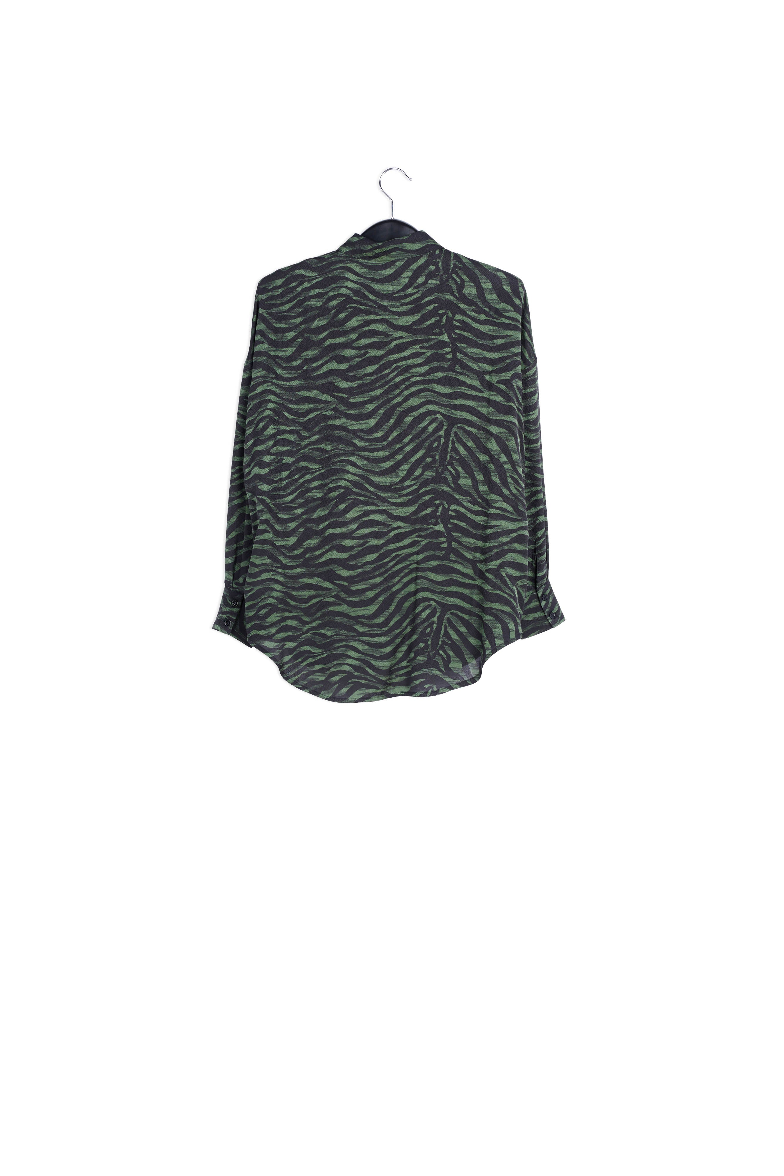 Green and black zebra print oversized shirt RE—SSENTIEL | Essentiel second hand