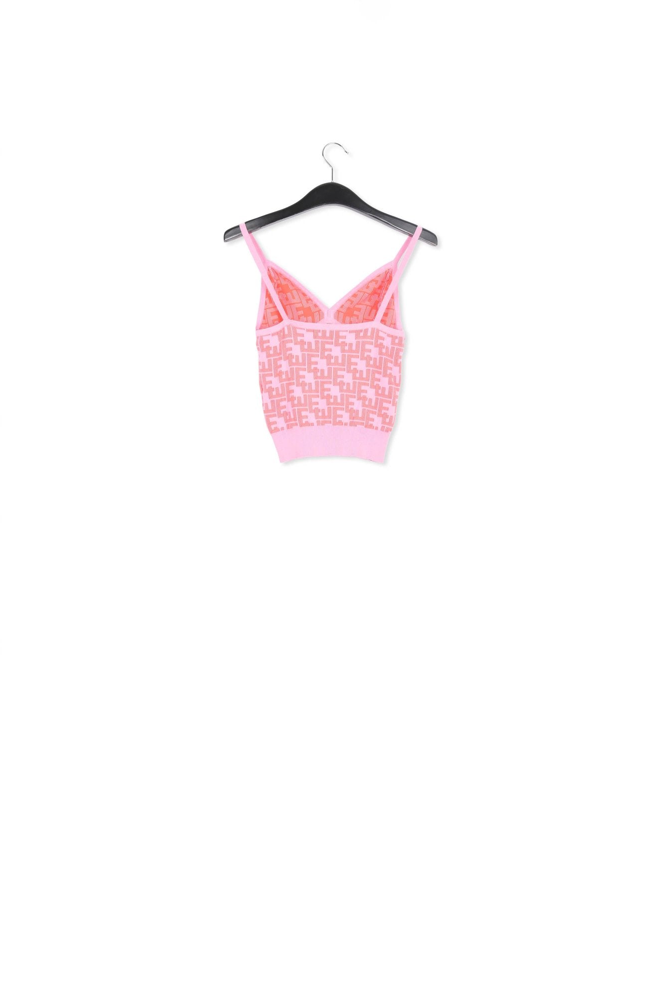 Pink and red jacquard-knitted top RE—SSENTIEL | Essentiel second hand