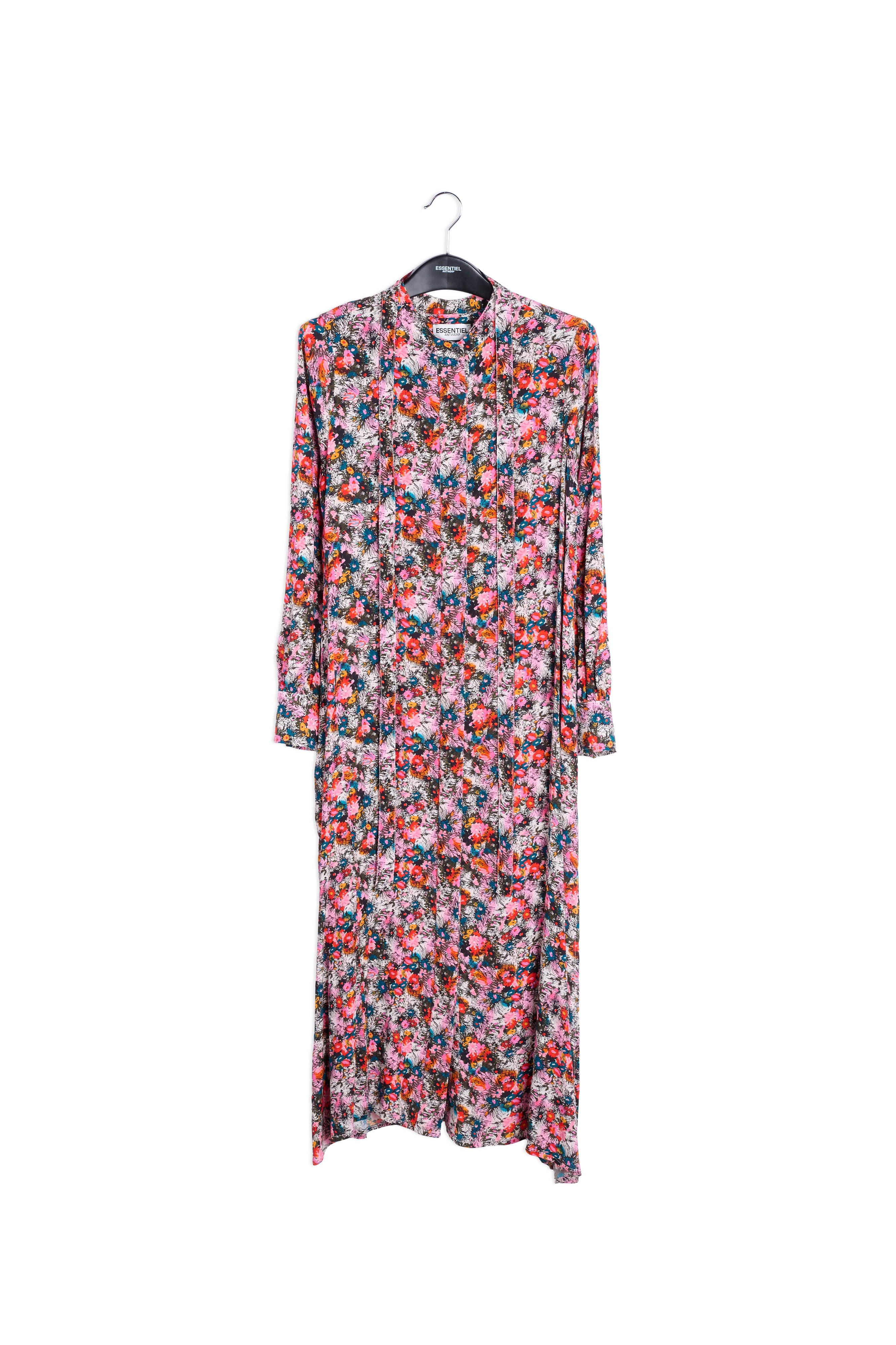 Pink floral print a-line shirt dress RE—SSENTIEL | Essentiel second hand