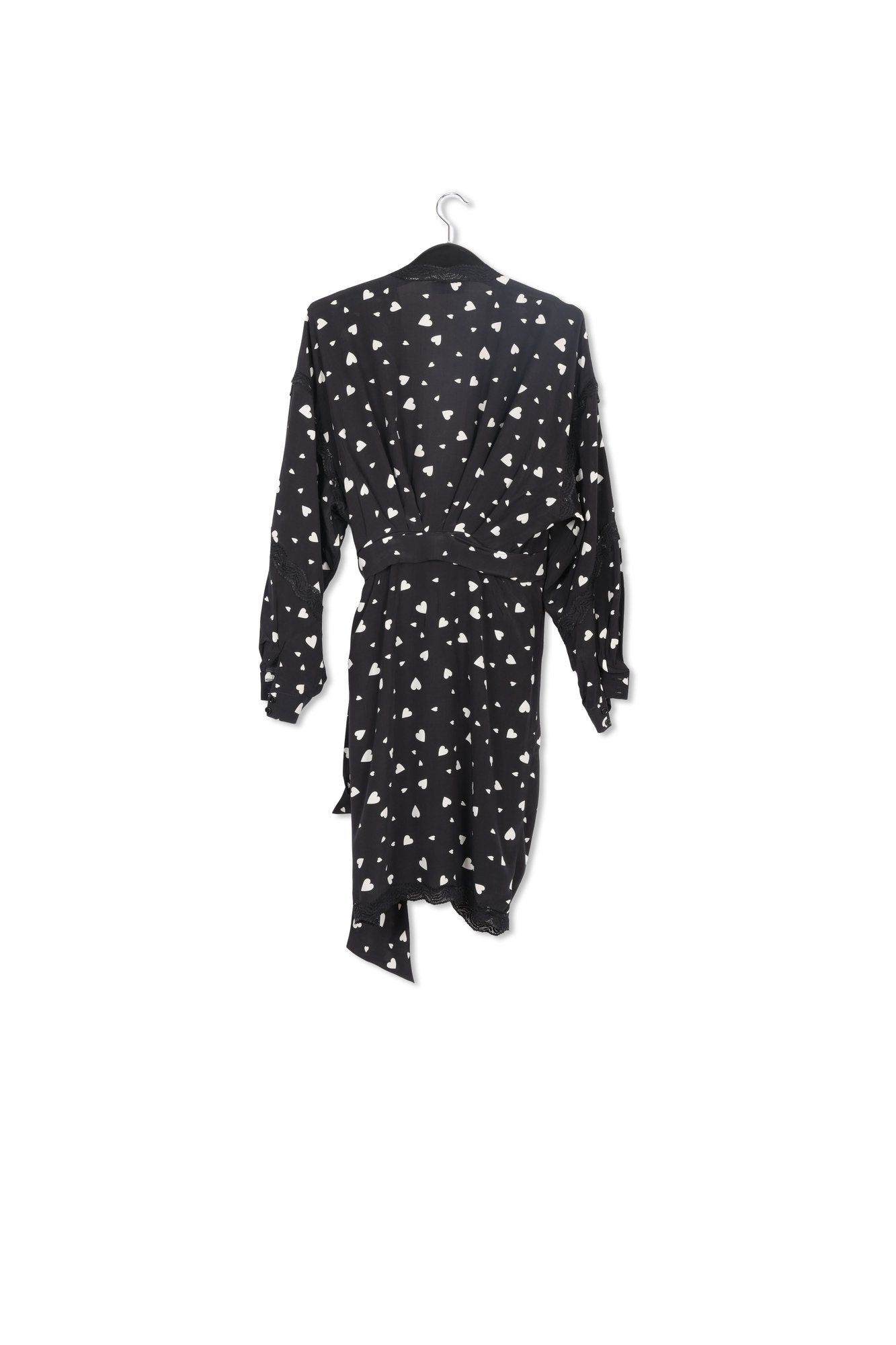 Black heart-print mini wrap dress RE—SSENTIEL | Essentiel second hand
