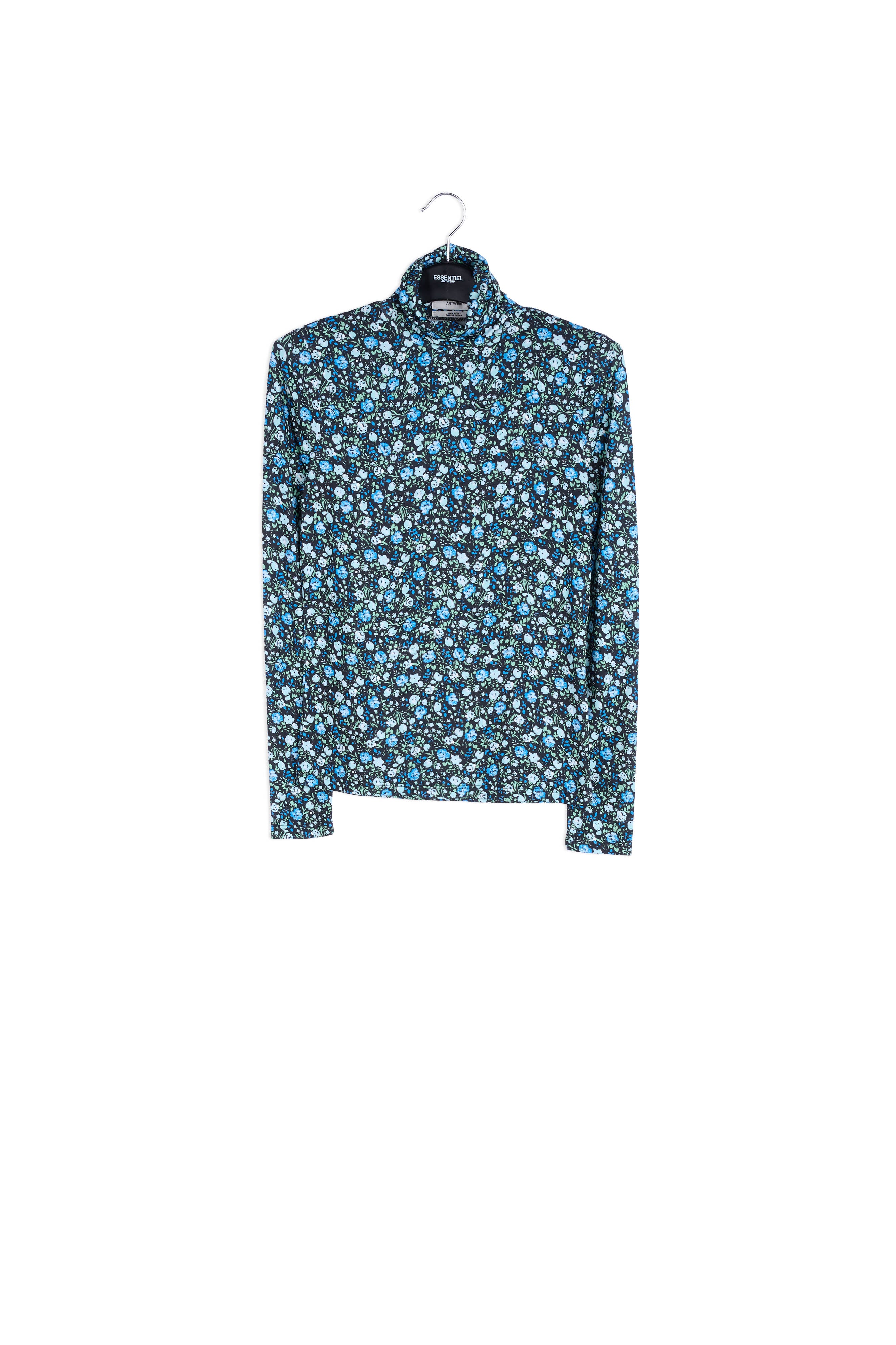 Blue and green fitted turtleneck RE—SSENTIEL | Essentiel second hand