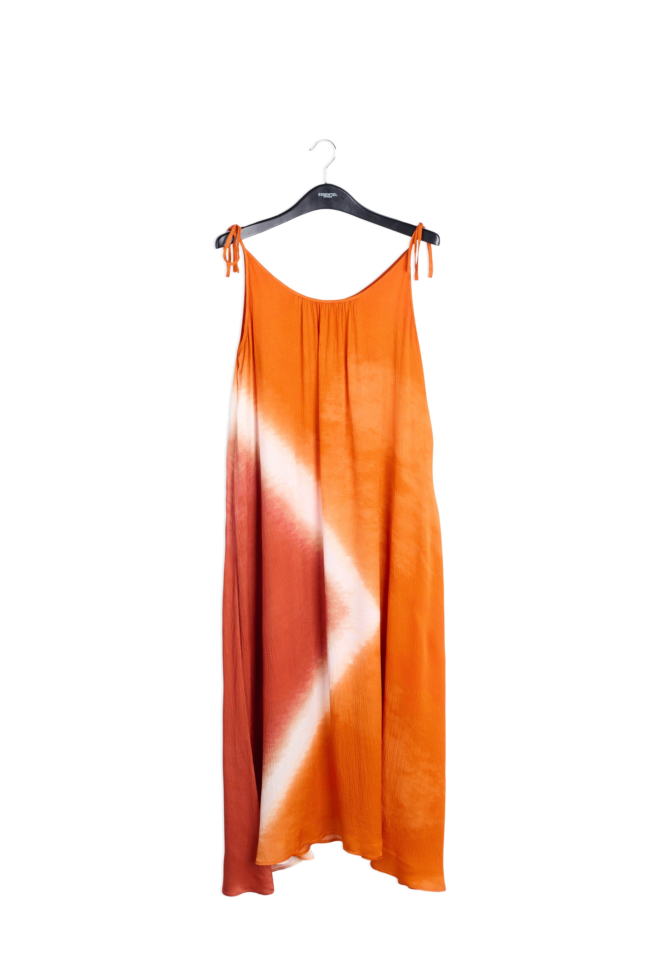 Orange strappy tie-dye maxi dress RE—SSENTIEL | Essentiel second hand