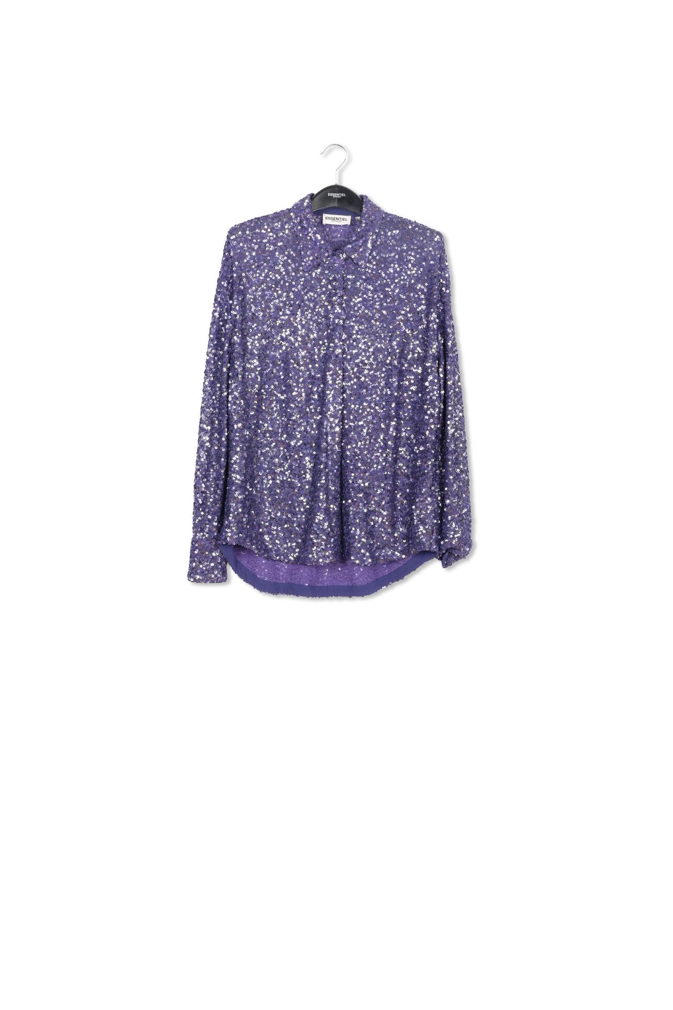 Indigo hemd met pailletten RE—SSENTIEL | Essentiel second hand