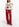 Red faux leather belted pants Faume - seconde main