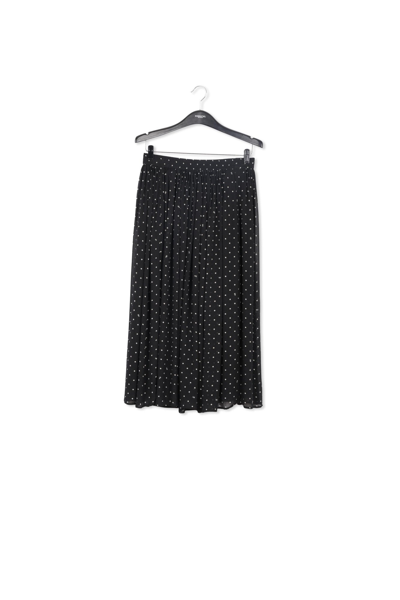 Black and off-white dotted maxi skirt RE—SSENTIEL | Essentiel second hand