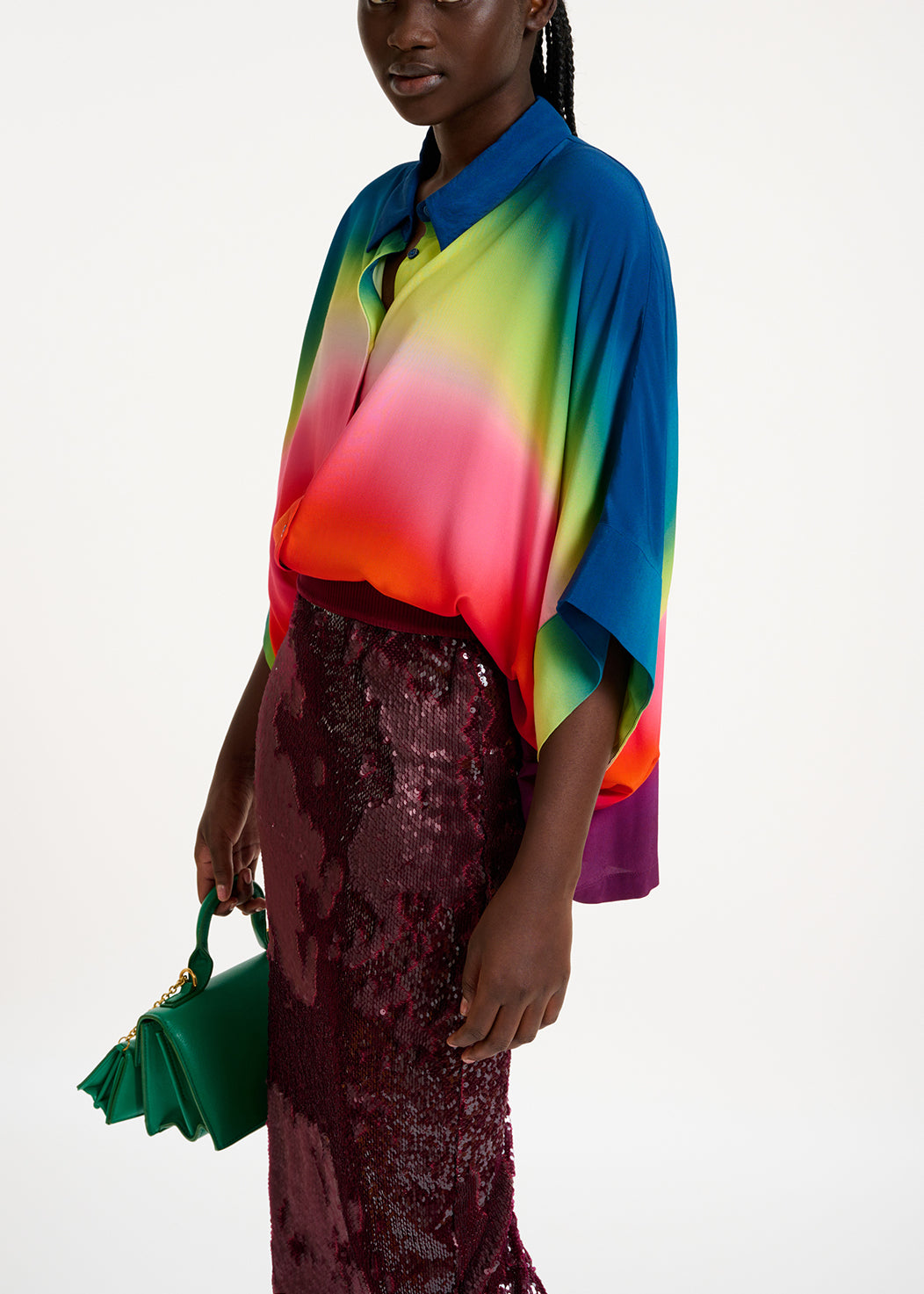 Oversized hemd met kleurverloop RE—SSENTIEL | Essentiel second hand