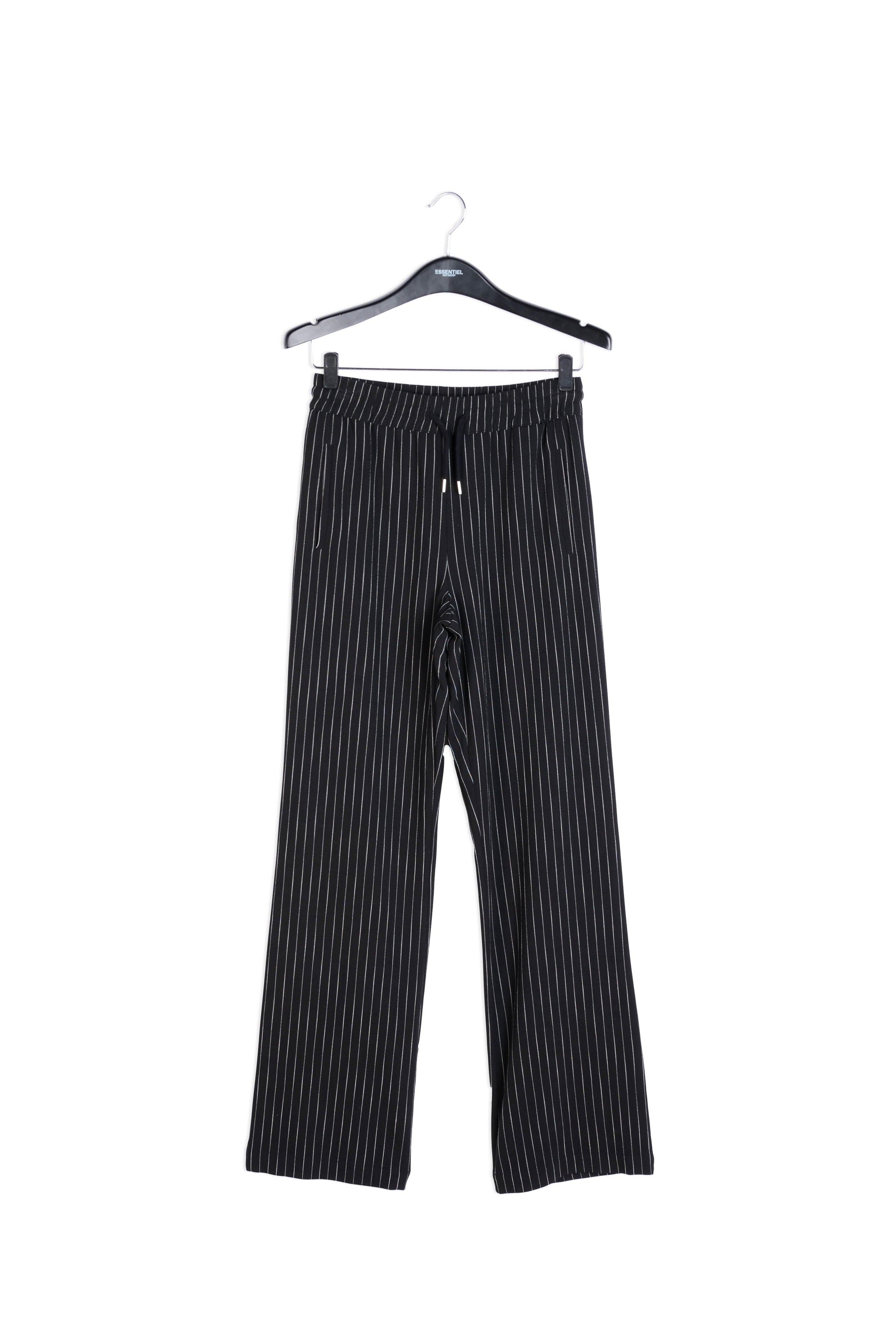 Black pinstripe wide-leg pants RE—SSENTIEL | Essentiel second hand