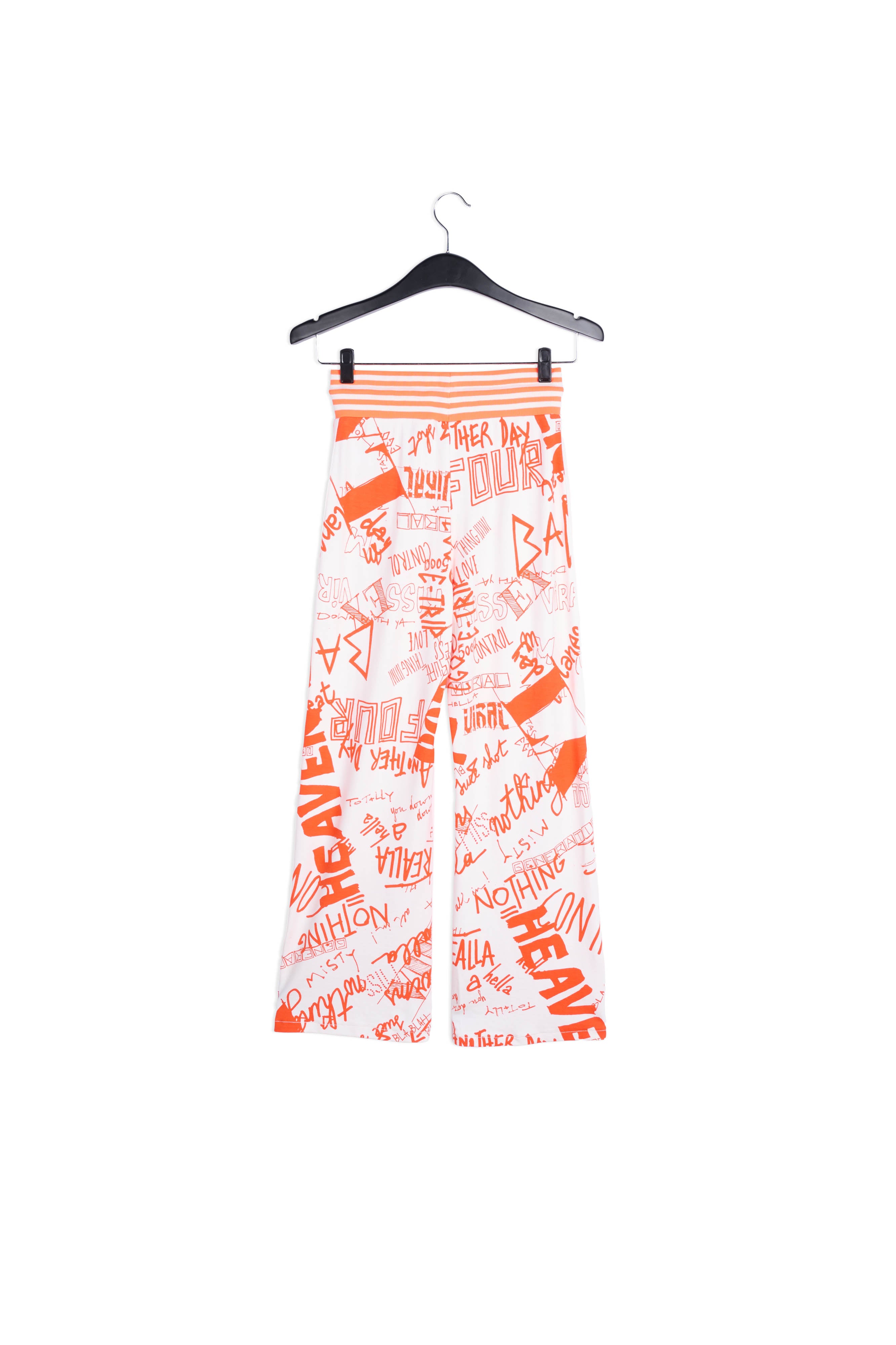 Orange and off-white printed track pants RE—SSENTIEL | Essentiel second hand
