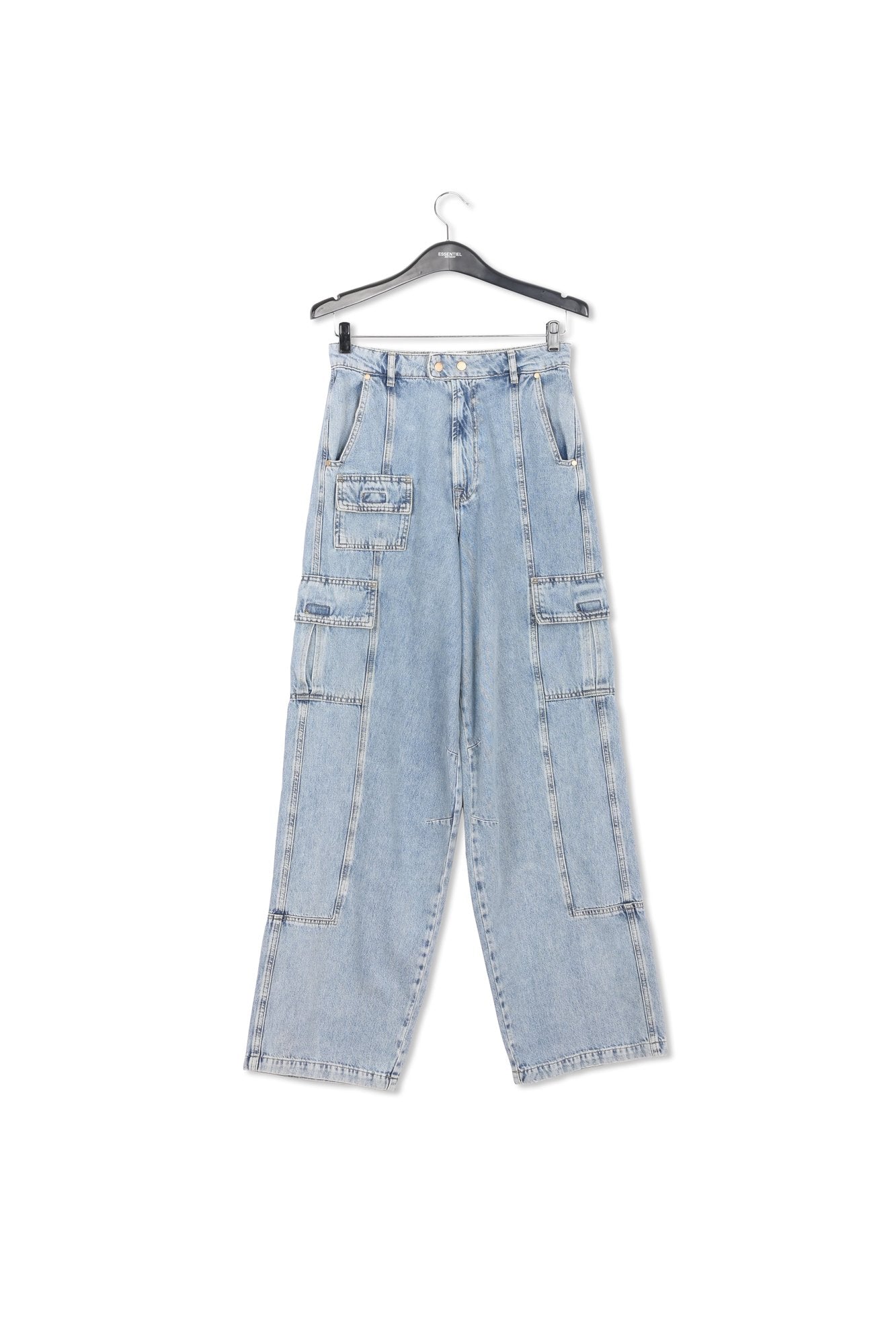 Wide-leg cargo blue jeans RE—SSENTIEL | Essentiel second hand