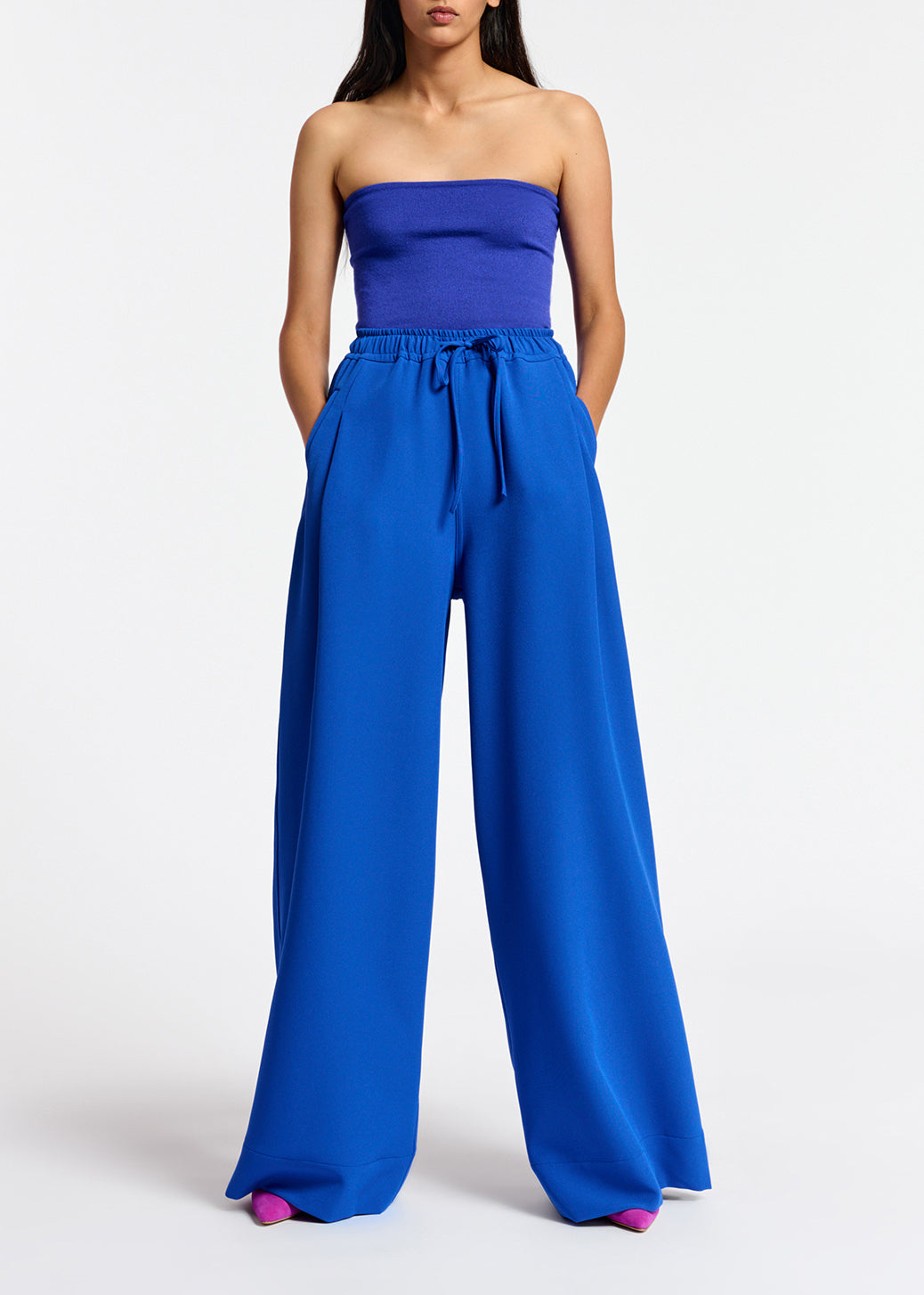 Blue wide-leg pants RE—SSENTIEL | Essentiel second hand