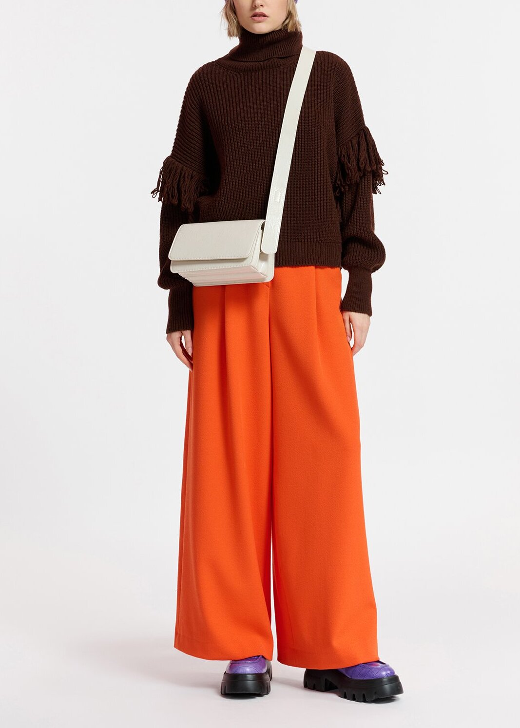 Orange wide-leg pants RE—SSENTIEL | Essentiel second hand