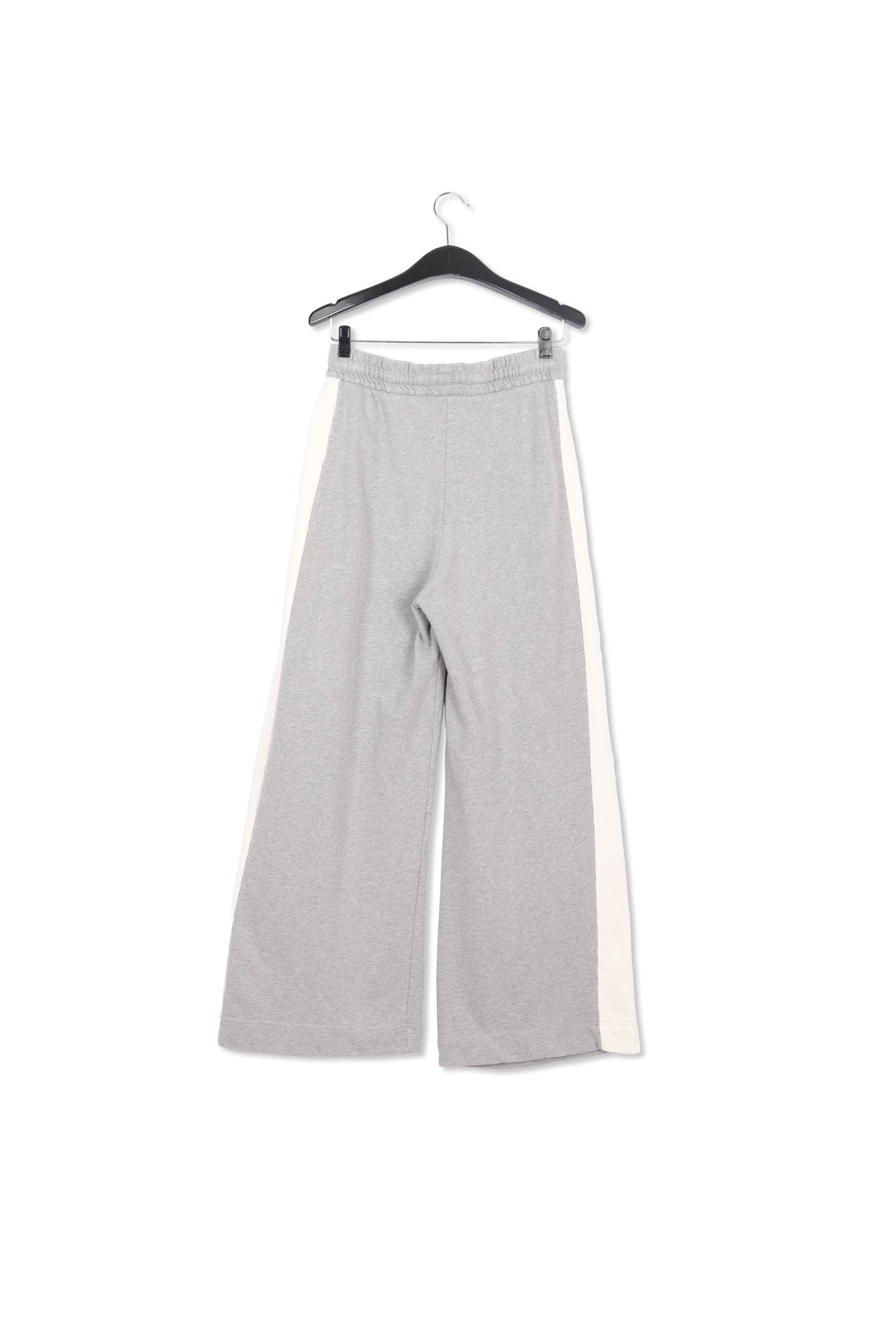 Grey wide-leg track pants with off-white stripes RE—SSENTIEL | Essentiel second hand