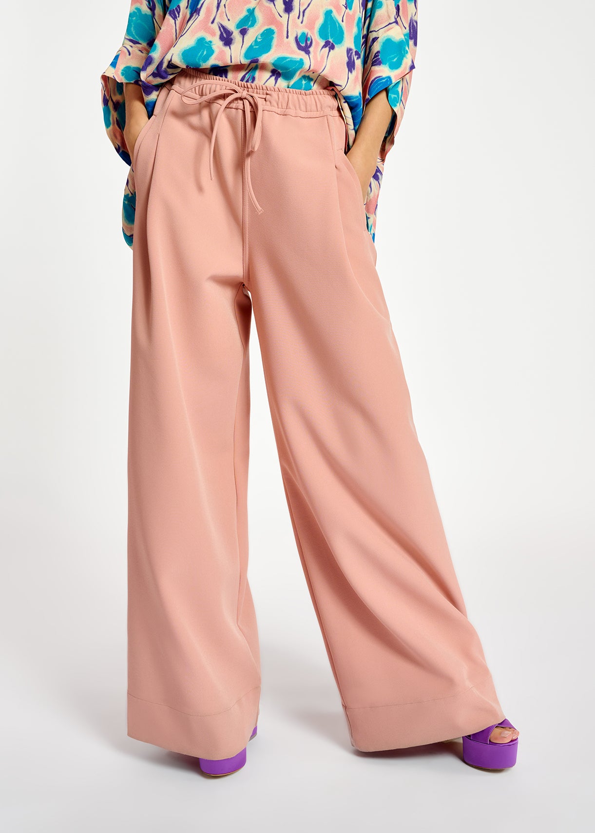Vintage pink wide-leg pants RE—SSENTIEL | Essentiel second hand