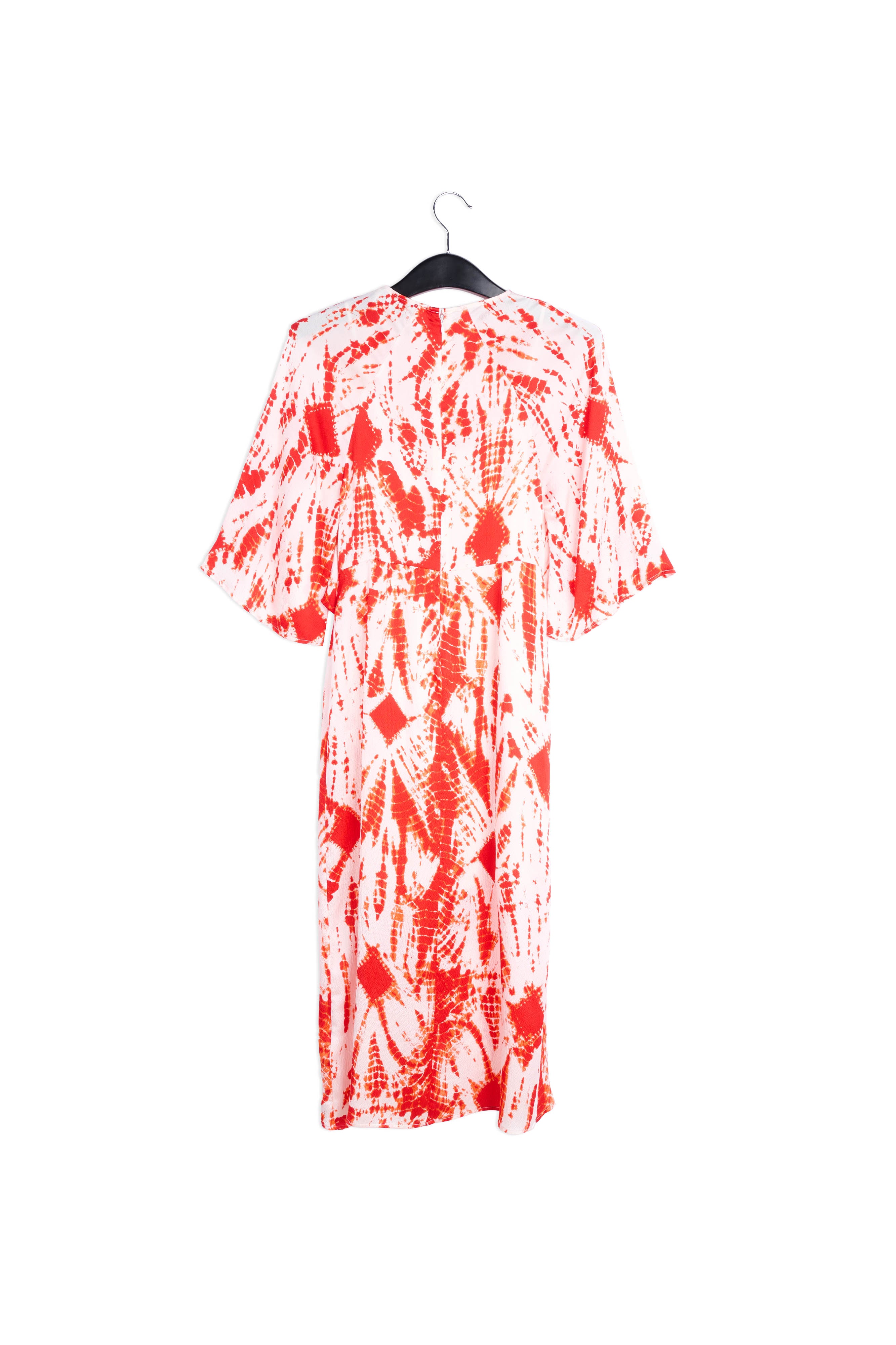 Off-white and green tie-dyed silk midi dress RE—SSENTIEL | Essentiel second hand