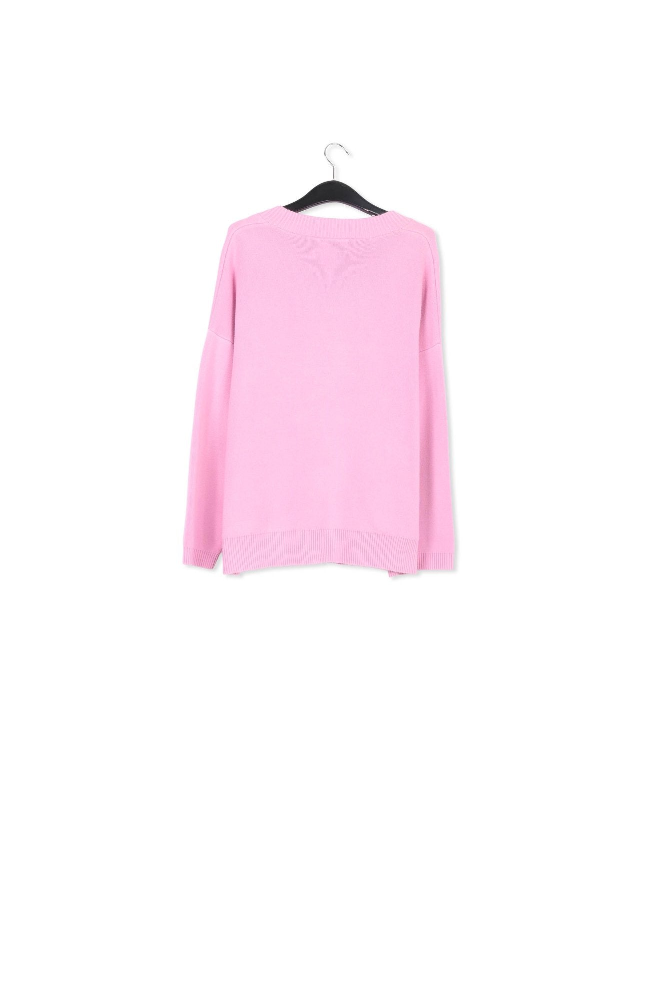 Pink rhinestone-button V-neck cardigan RE—SSENTIEL | Essentiel second hand