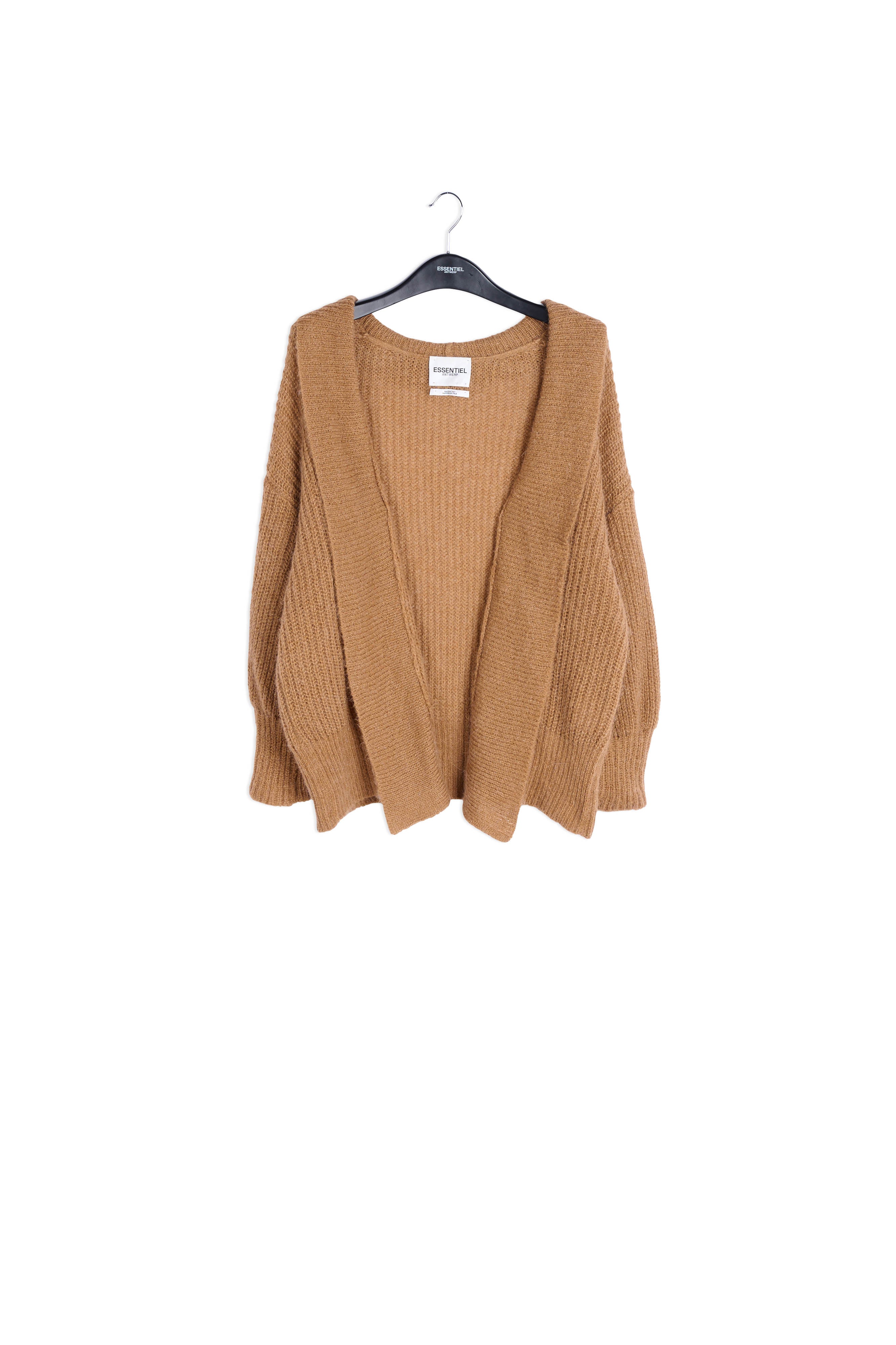 Light brown shawl collar cardigan RE—SSENTIEL | Essentiel second hand