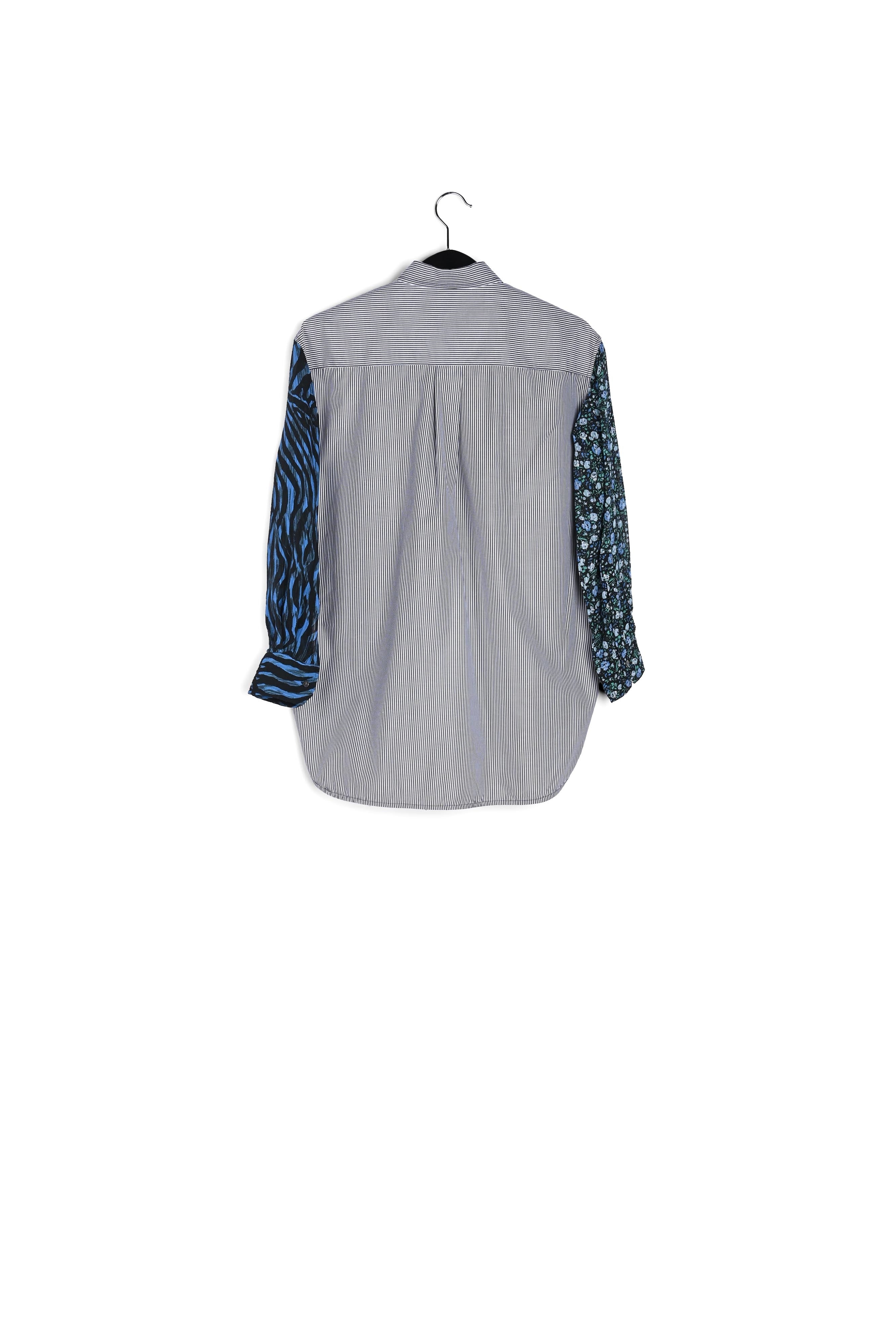 Blauw en zwart overhemd met prints RE—SSENTIEL | Essentiel second hand