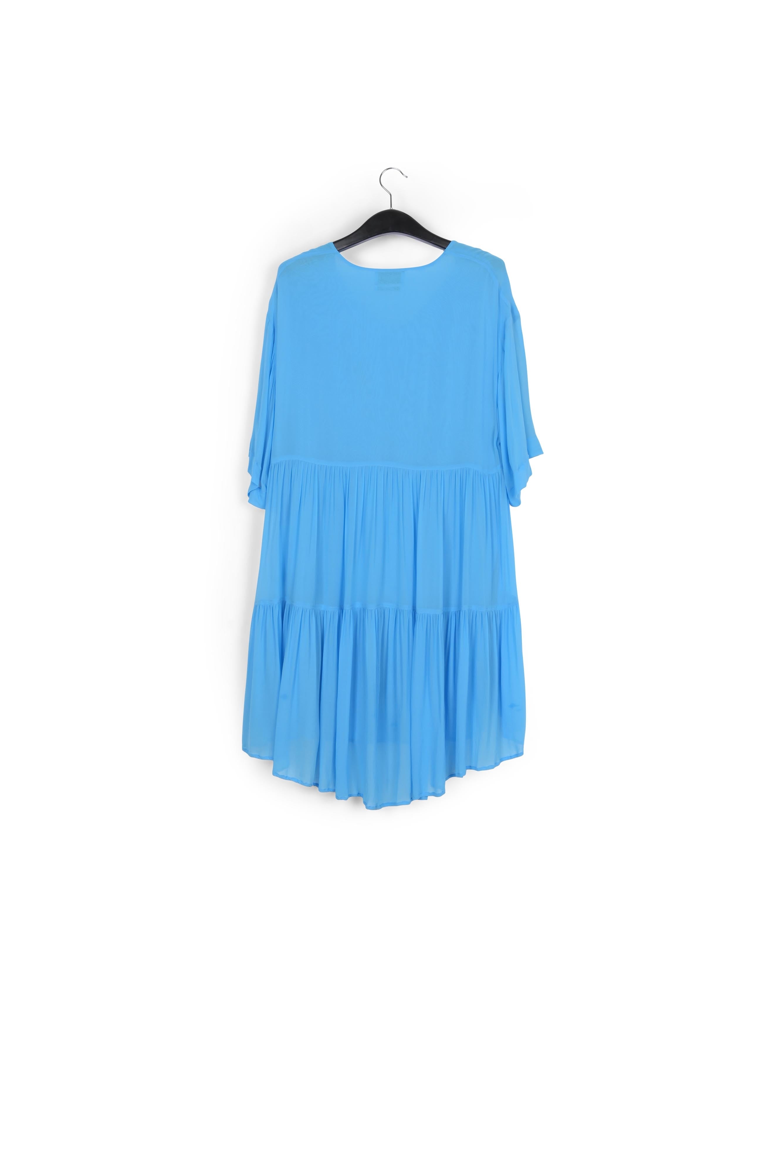 Blauwe mini-jurk met volants RE—SSENTIEL | Essentiel second hand