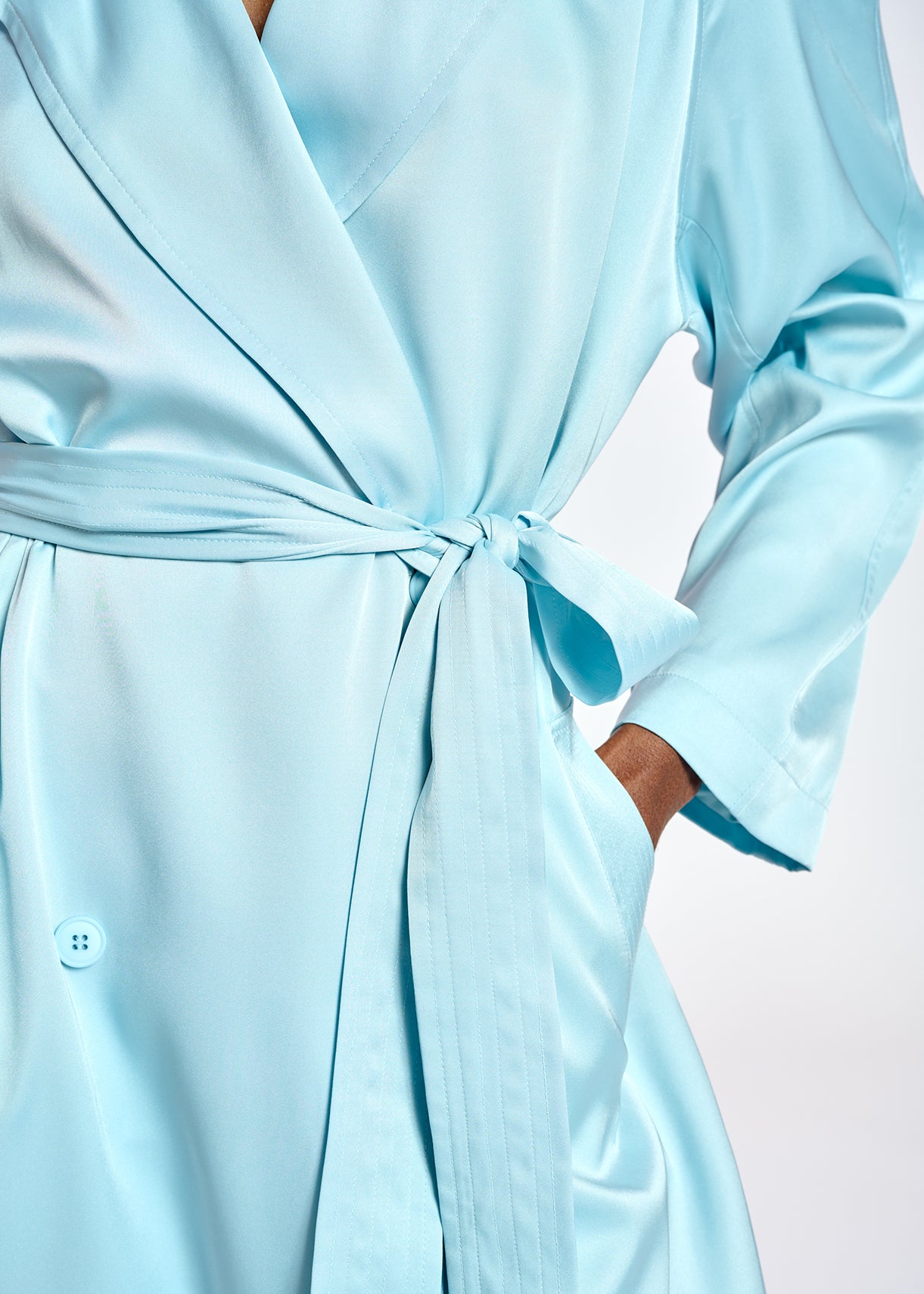 Light blue trench coat dress RE—SSENTIEL | Essentiel second hand