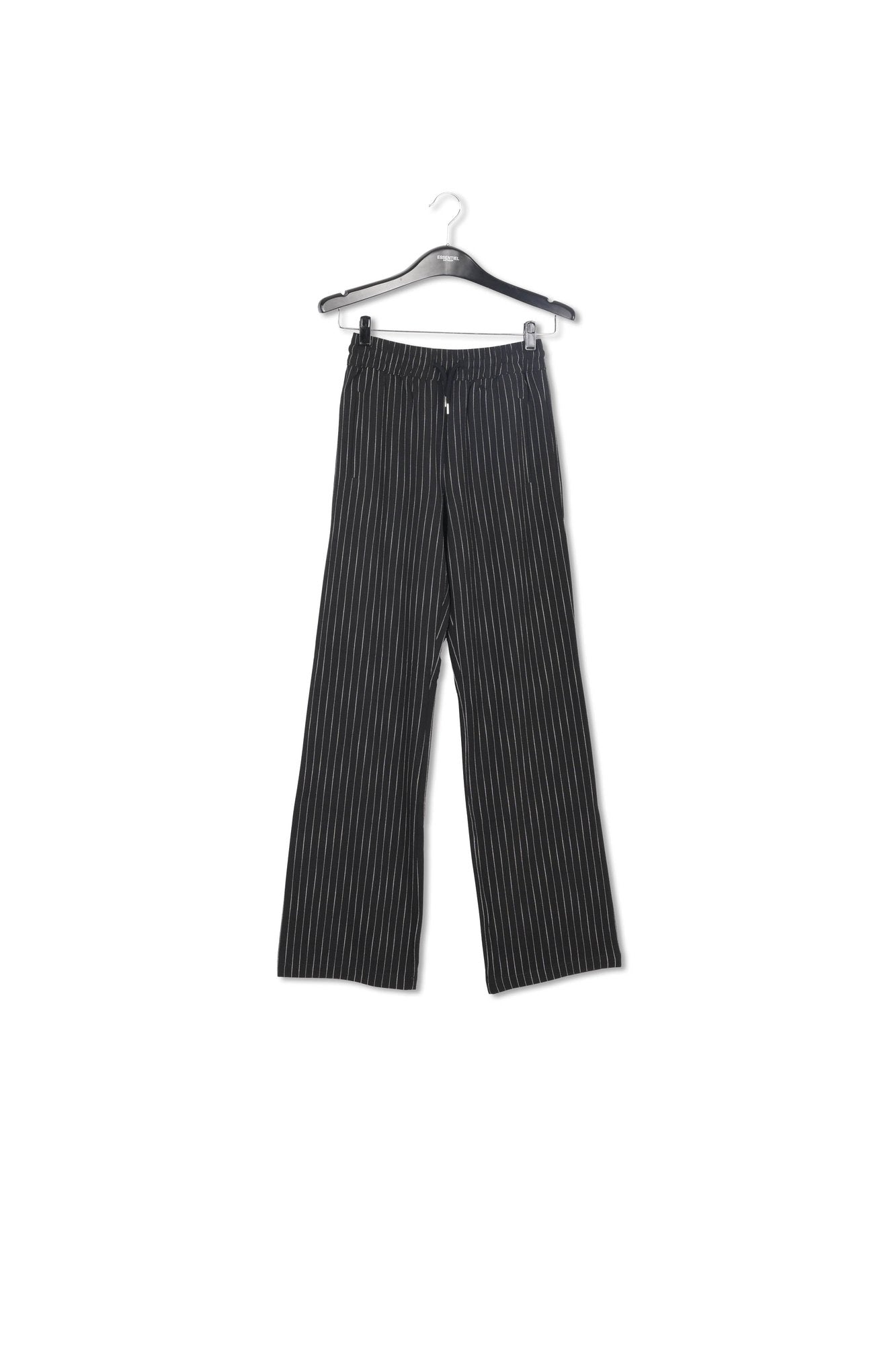Black pinstripe wide-leg pants RE—SSENTIEL | Essentiel second hand