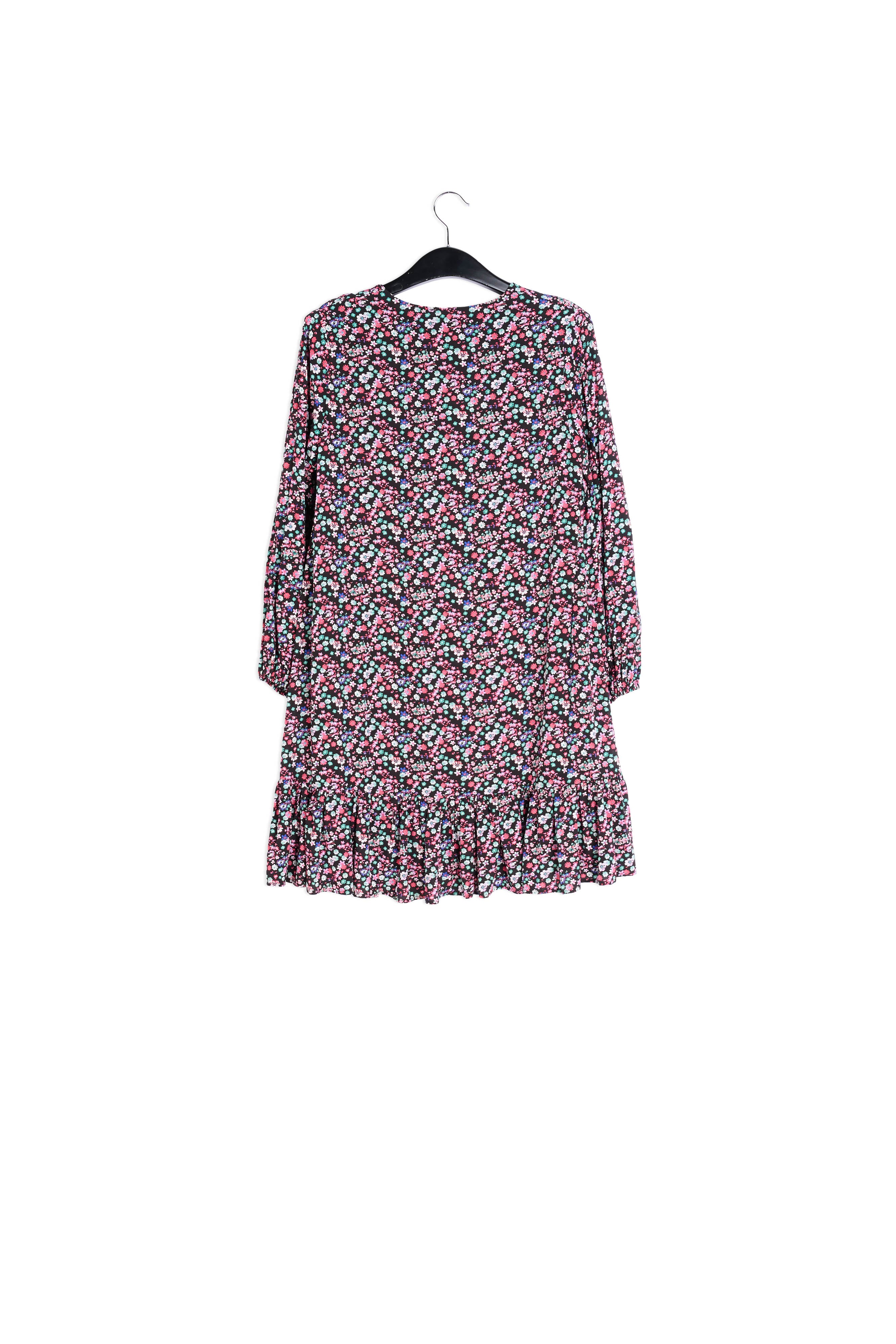 Black floral-print mini dress RE—SSENTIEL | Essentiel second hand