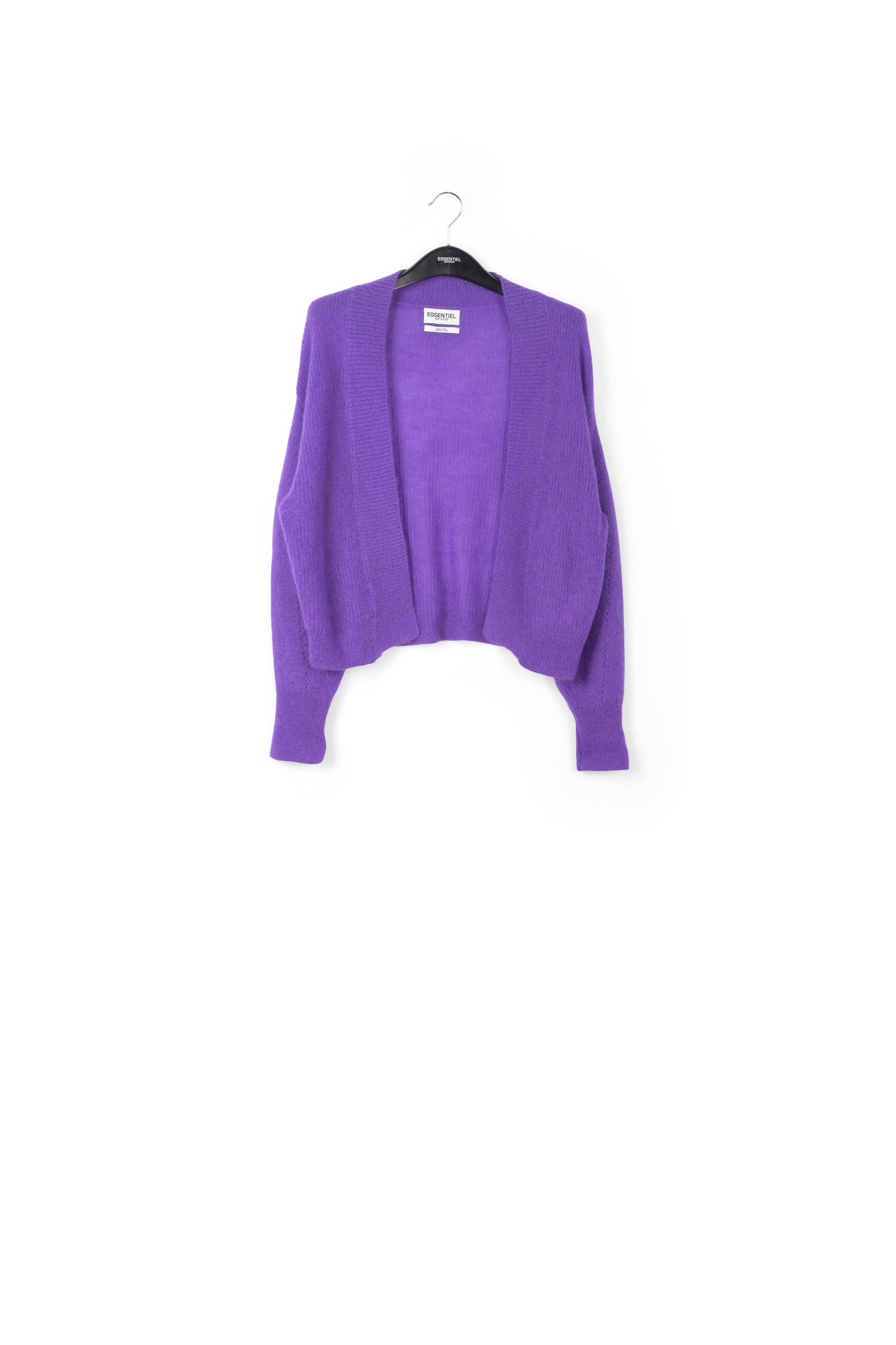 Purple light knitted open cardigan RE—SSENTIEL | Essentiel second hand