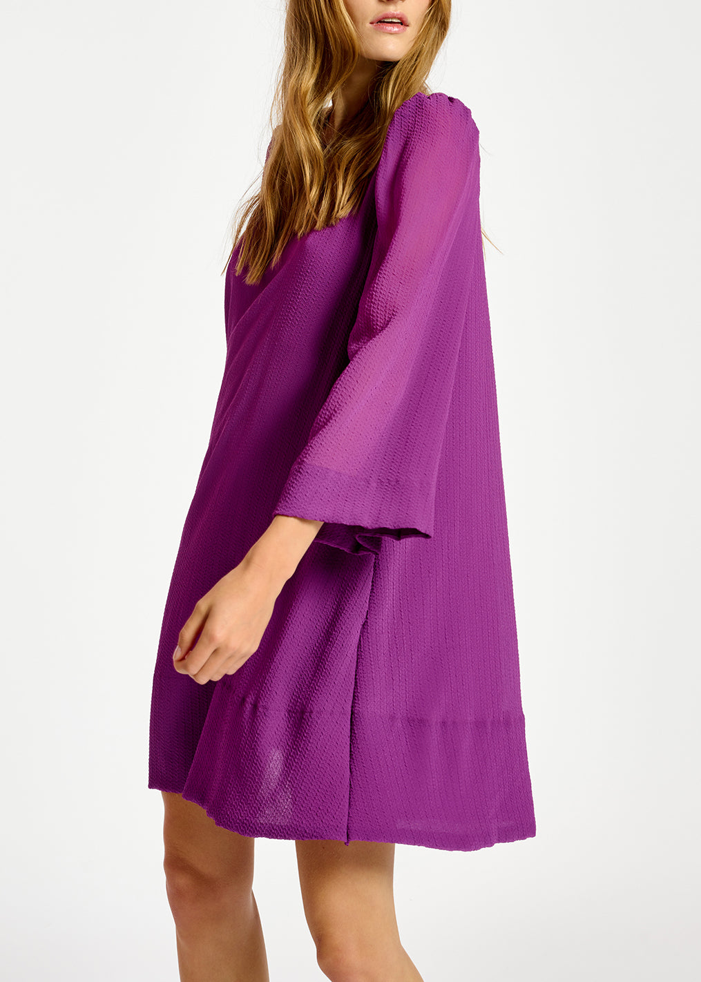 Purple mini dress with padded shoulders RE—SSENTIEL | Essentiel second hand