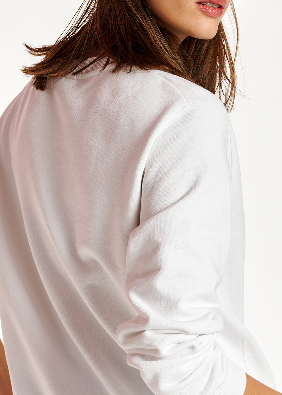 Off-white organic cotton-jersey sweatshirt RE—SSENTIEL | Essentiel second hand