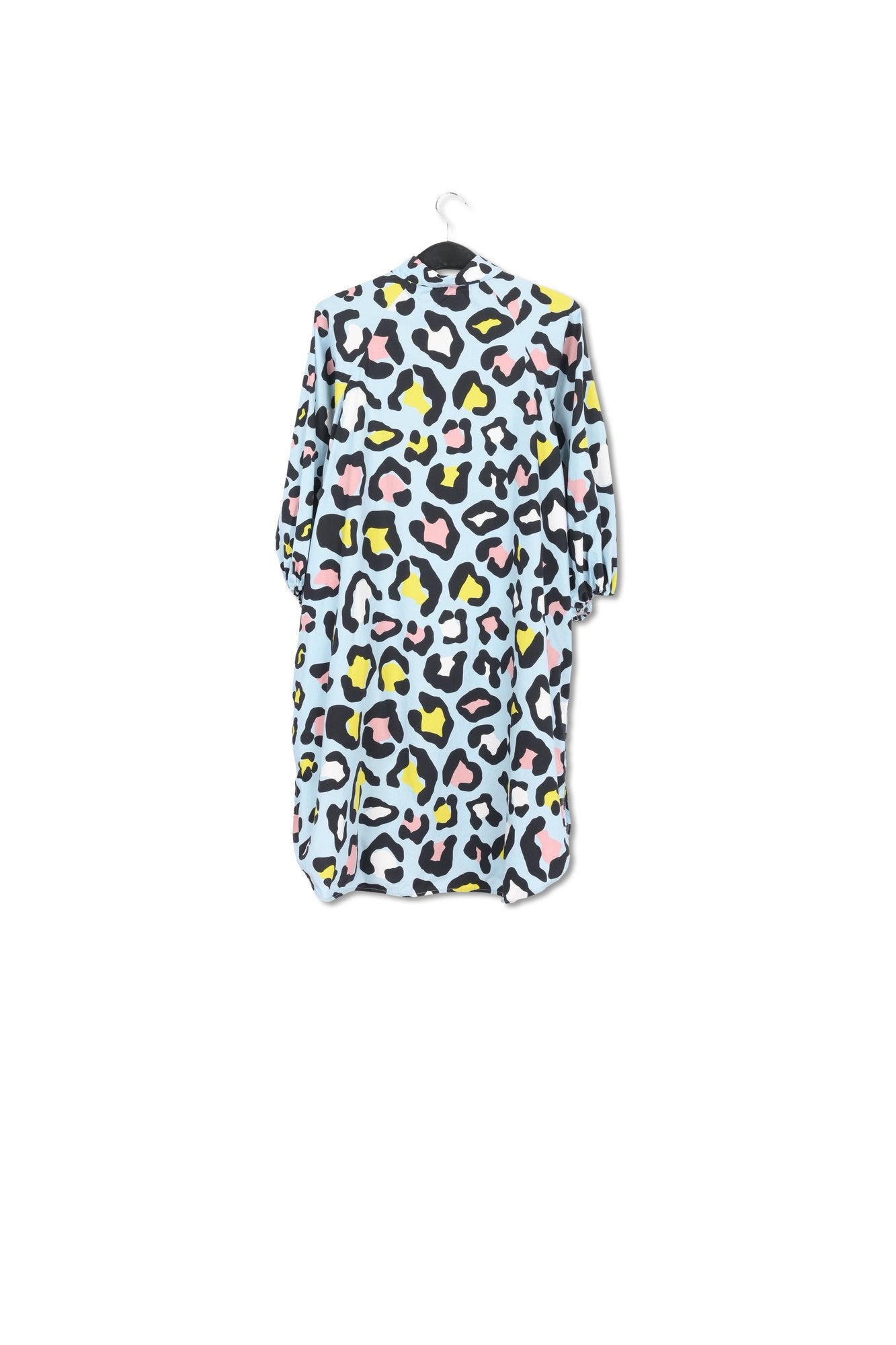 Light blue leopard-print shirt dress RE—SSENTIEL | Essentiel second hand