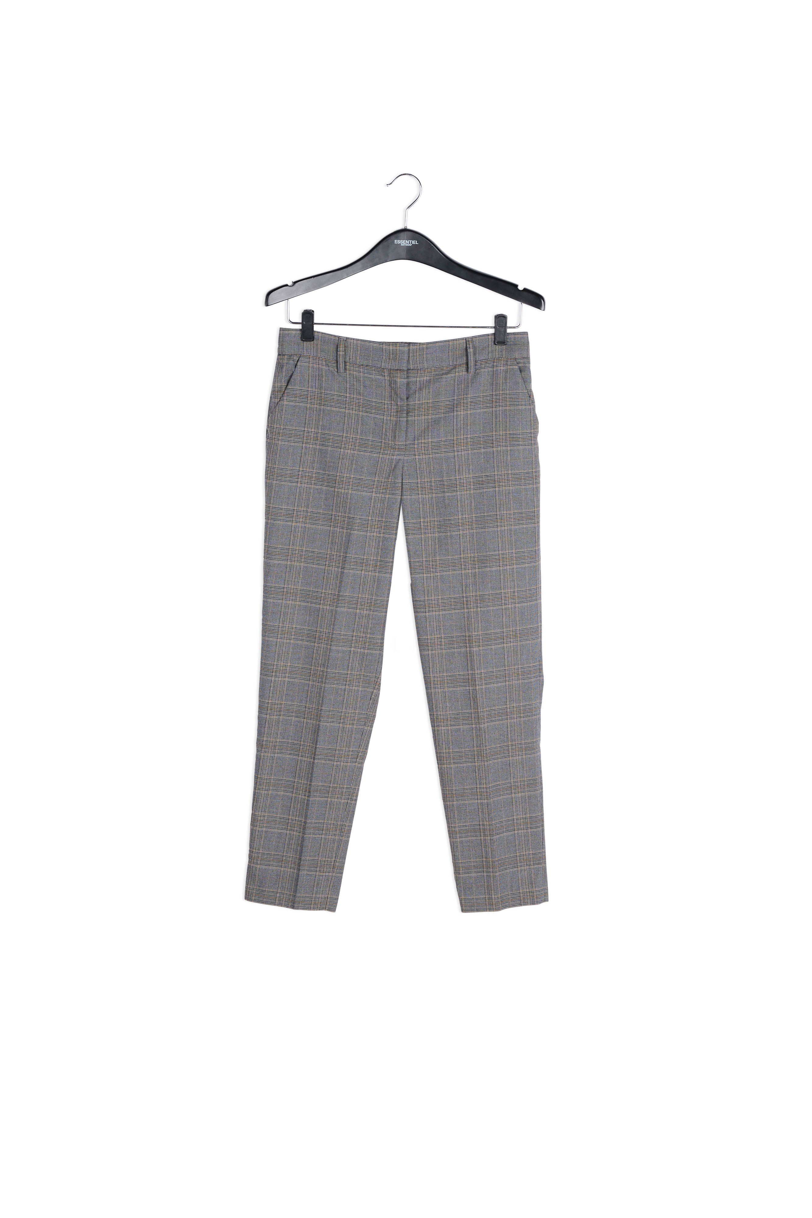 Pantalon gris 7/8me fuselé à carreaux RE—SSENTIEL | Essentiel second hand