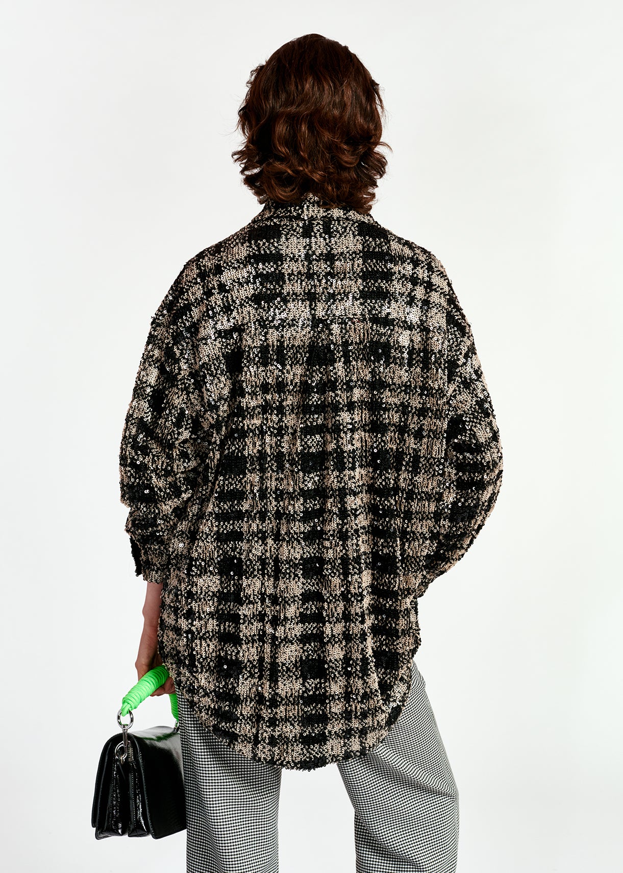 Black and white sequined overshirt RE—SSENTIEL | Essentiel second hand