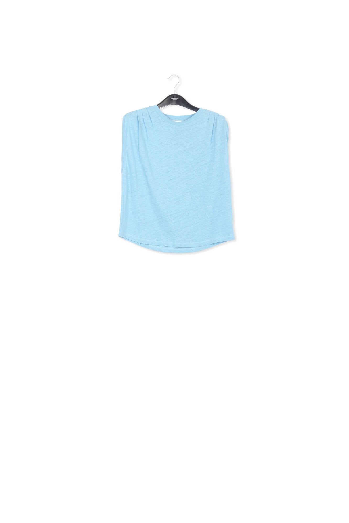 Blue cotton-linen T-shirt RE—SSENTIEL | Essentiel second hand
