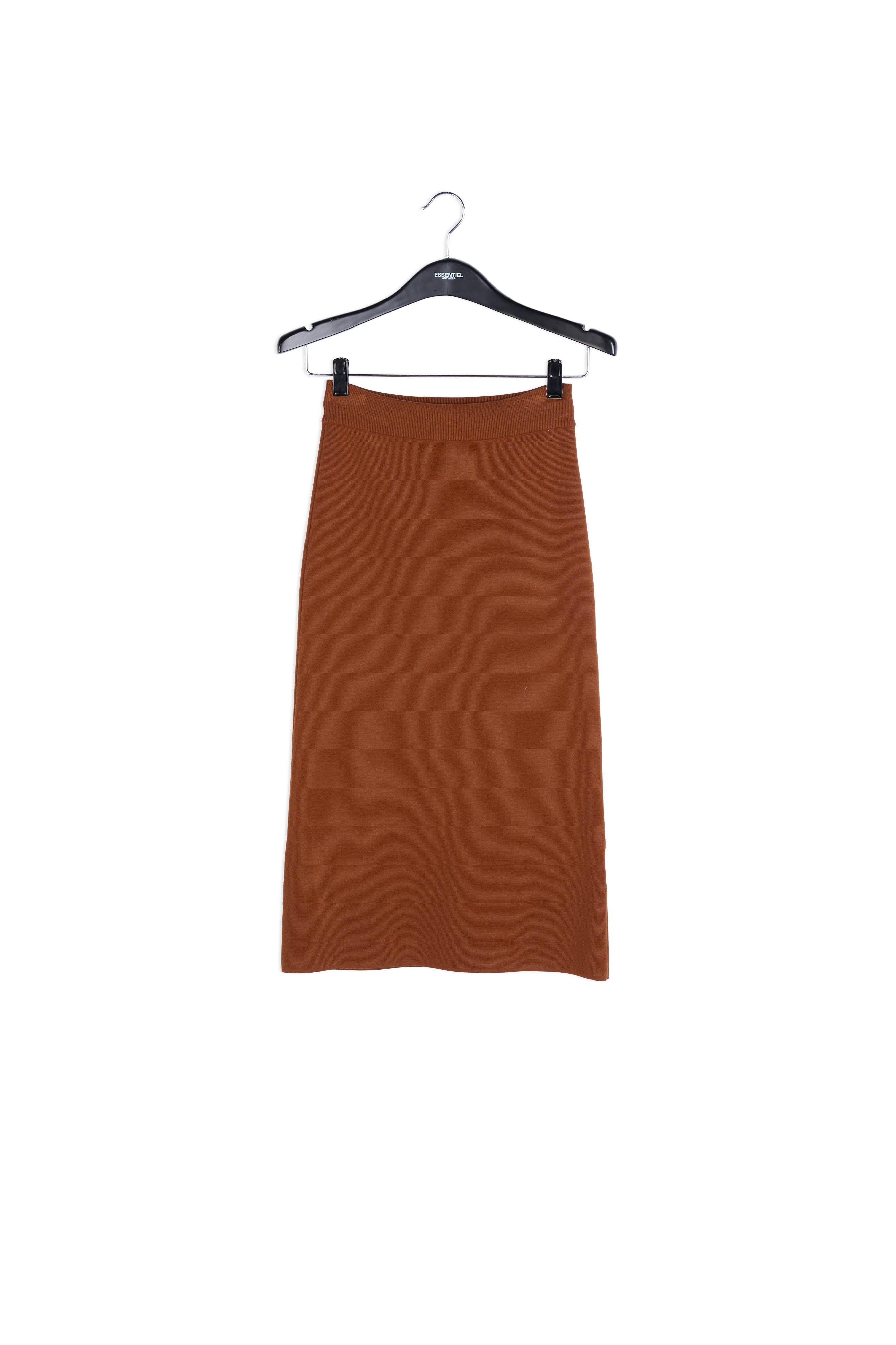 Jupe midi en tricot brun RE—SSENTIEL | Essentiel second hand