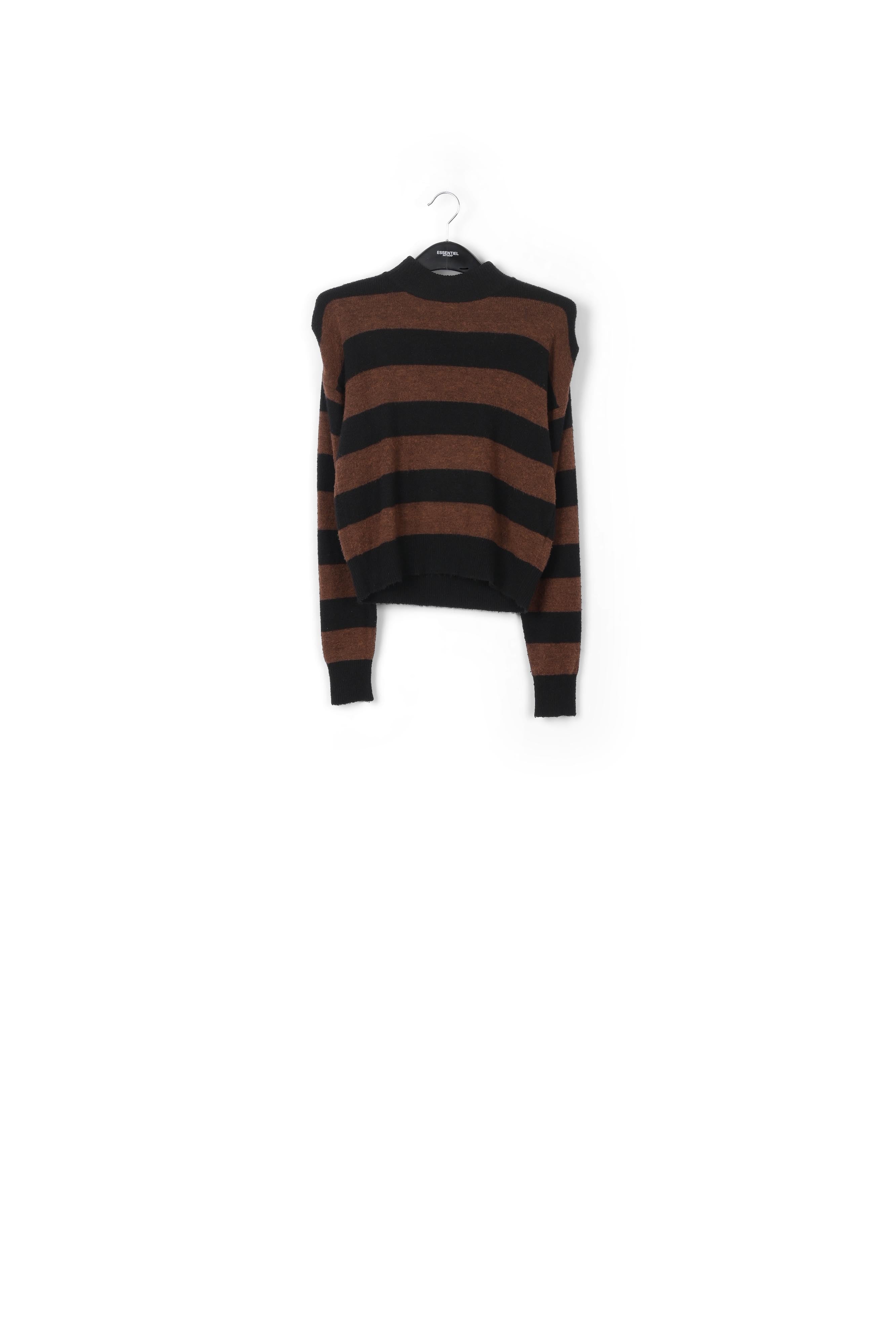Pull à rayures noir et brun RE—SSENTIEL | Essentiel second hand