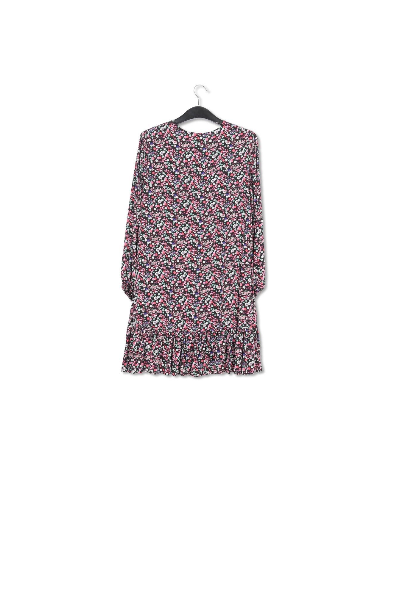 Black floral-print mini dress RE—SSENTIEL | Essentiel second hand
